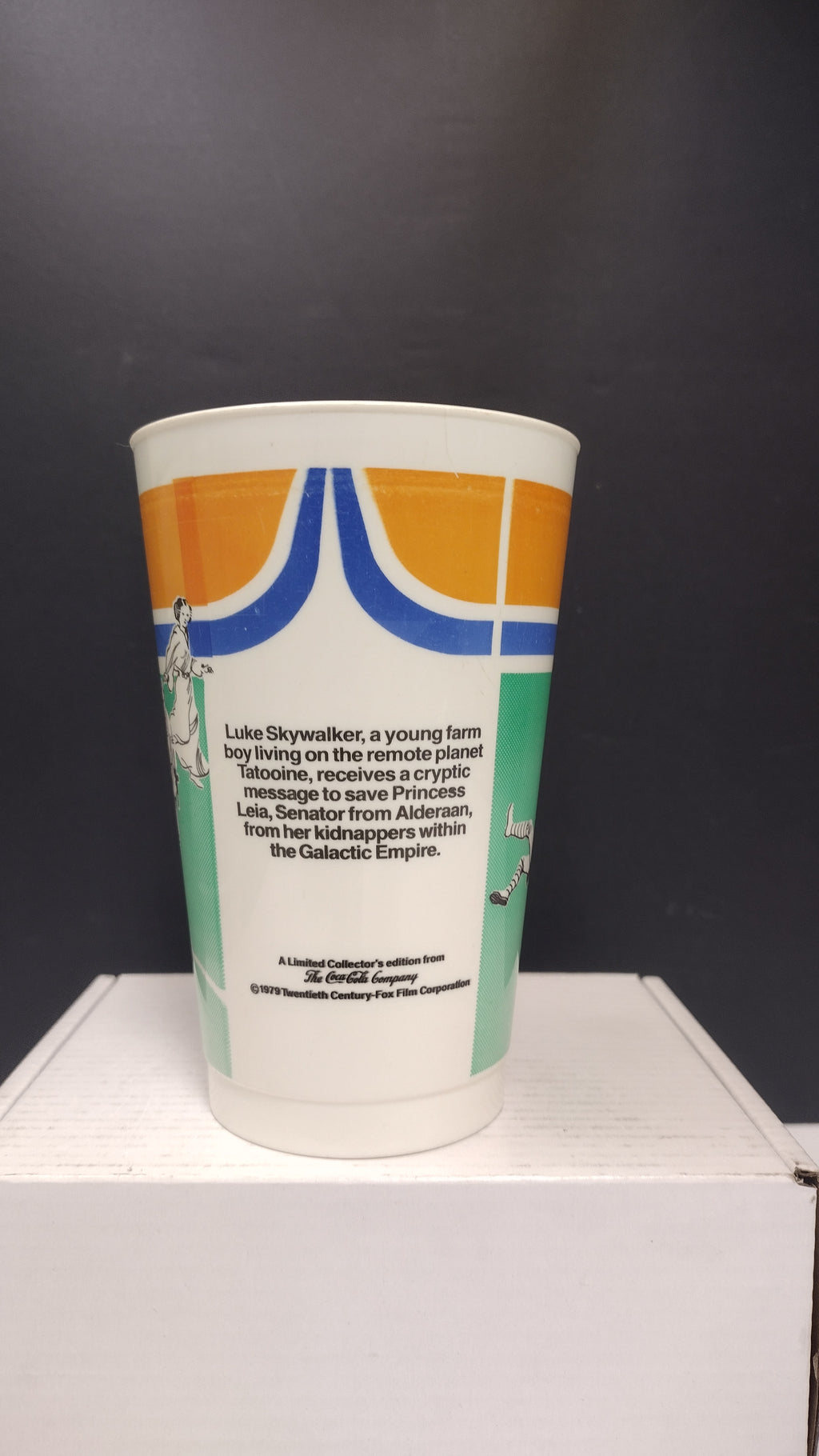 Vintage 1979 Star Wars Luke Skywalker & Princess Leia Coca-Cola Promo Plastic Cup