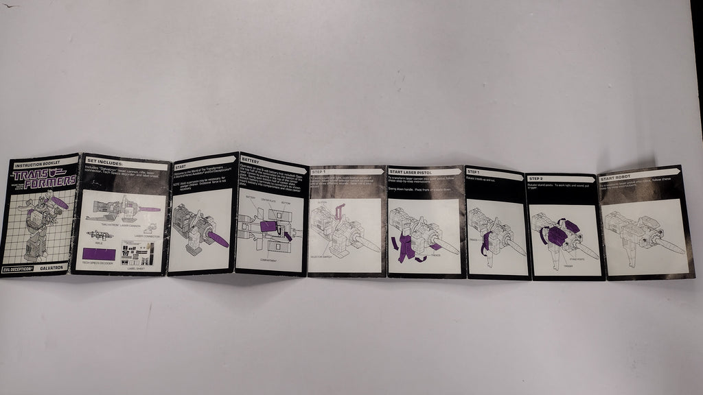 Vintage 1986 Original G1 Transformers Galvatron Instruction Booklet
