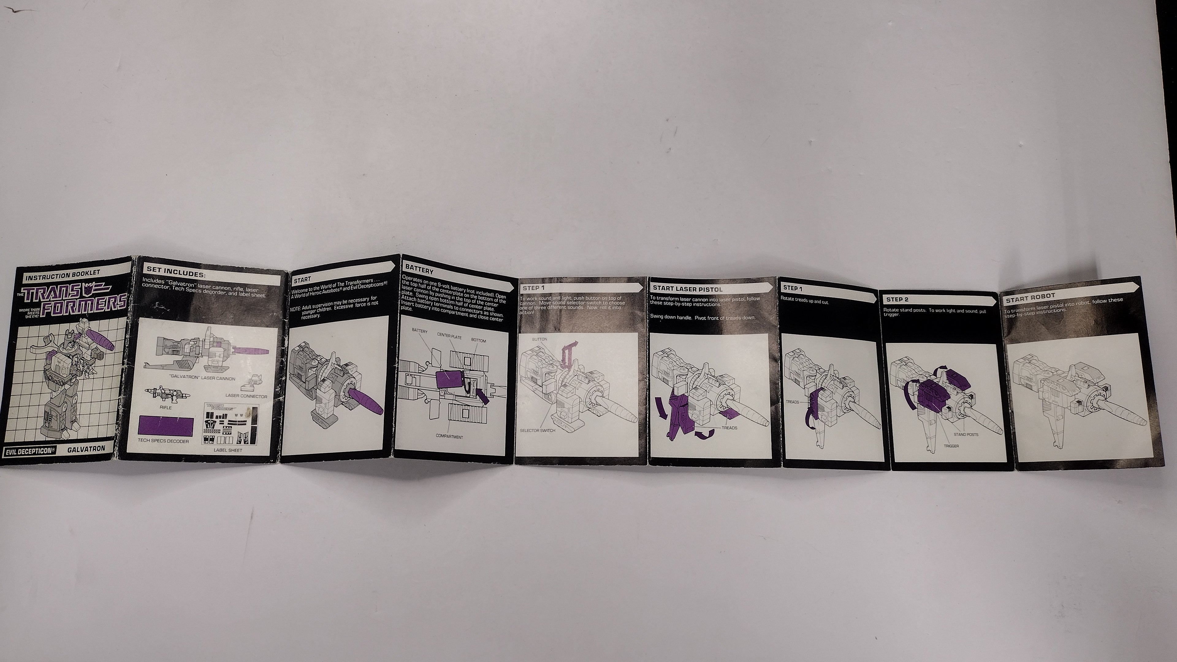 Vintage 1986 Original G1 Transformers Galvatron Instruction Booklet