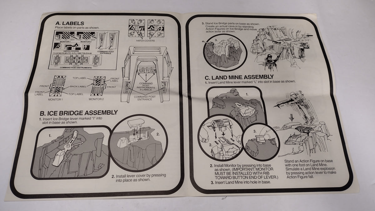 Vintage 1980 Kenner Star Wars Empire Strikes Back-Imperial Attack Base Instruction Sheet