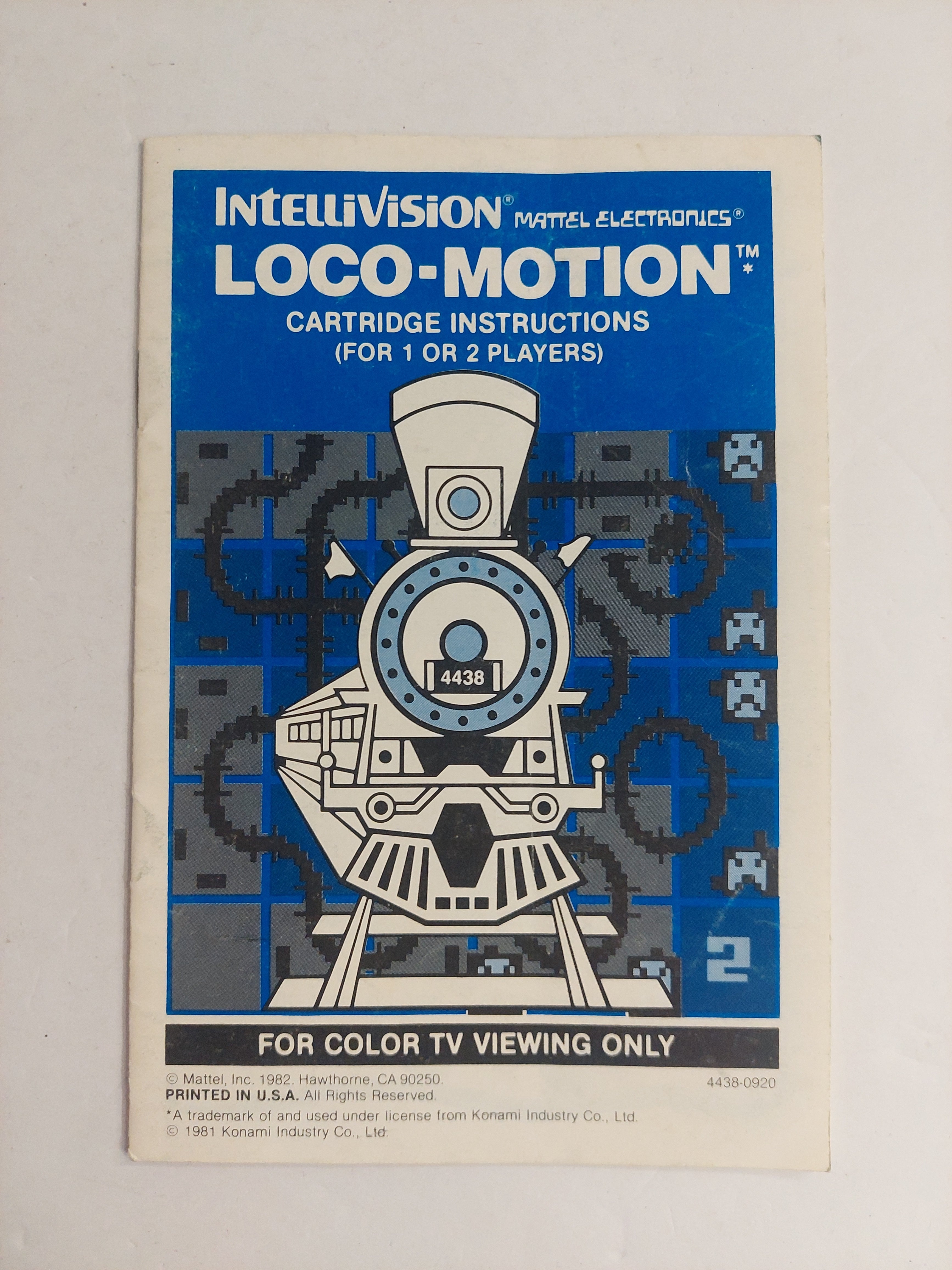 Intellivision 1981 Loco-Motion Manual Cartridge Instructions