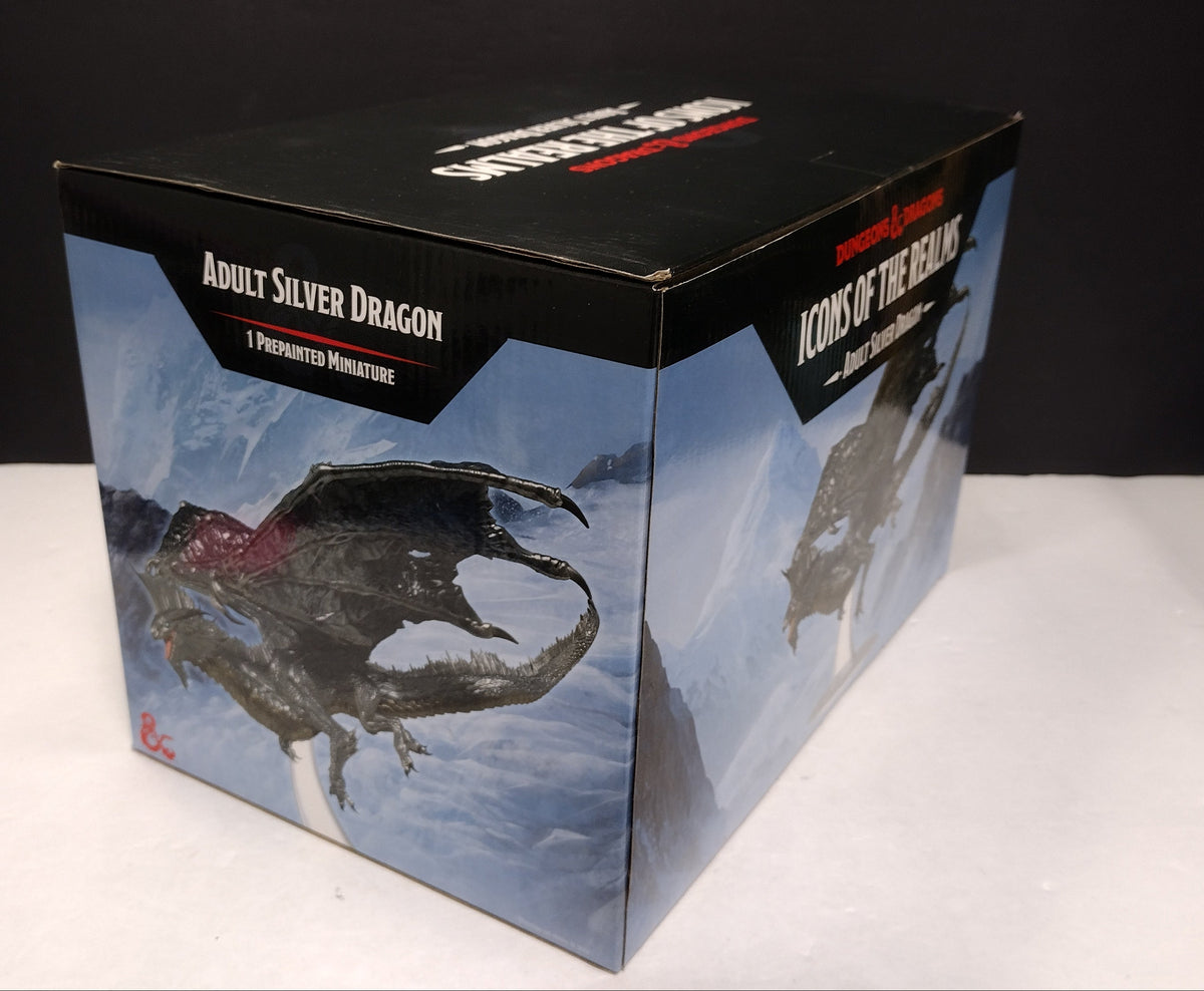 D&D Icons of the Realms Adult Silver Dragon Figure WizKids Sealed Box