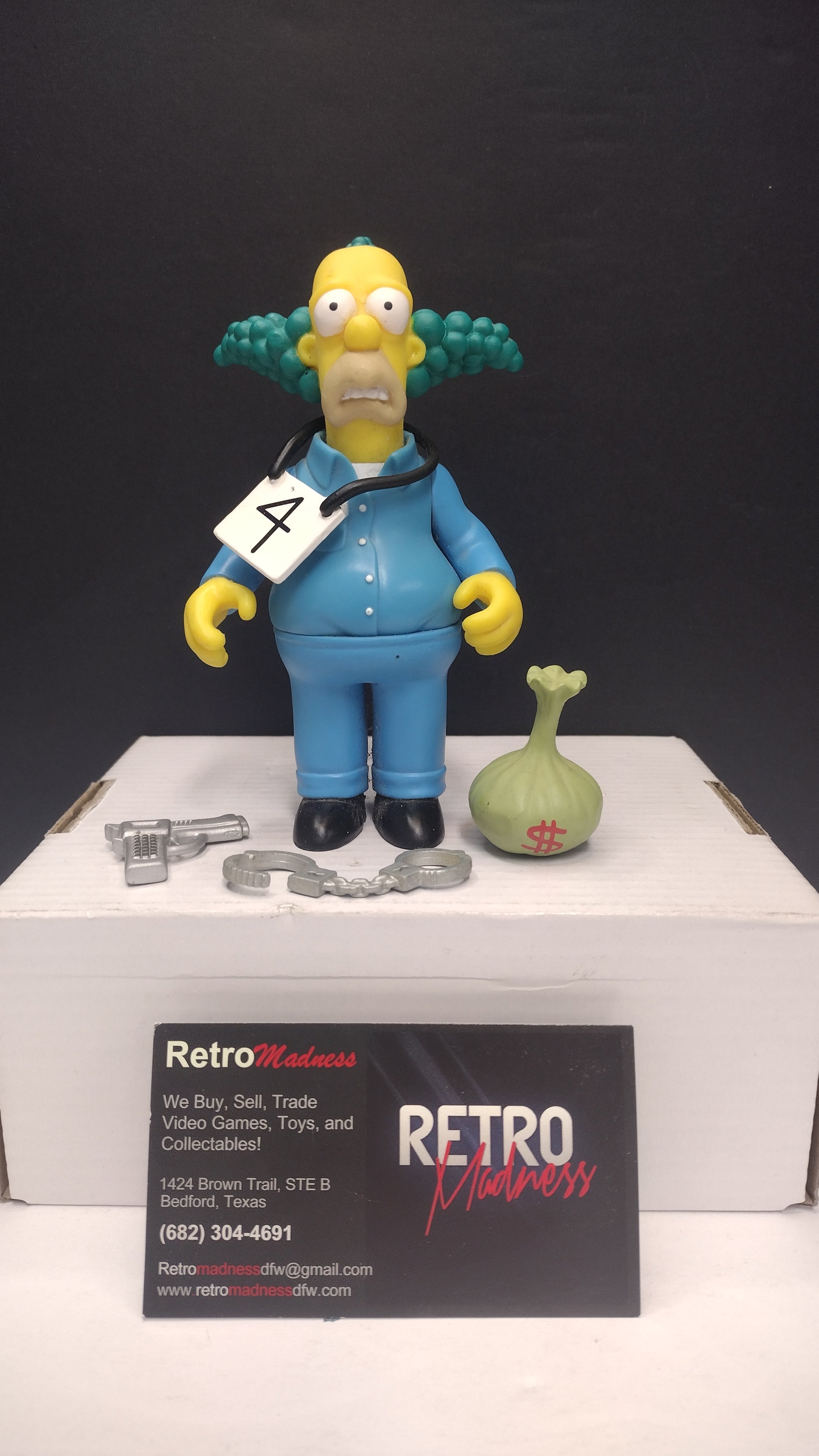Vintage 2002 Playmates The Simpsons "Busted" Krusty the Clown Interactive Figure (Series 9) – Loose & 100% Complete