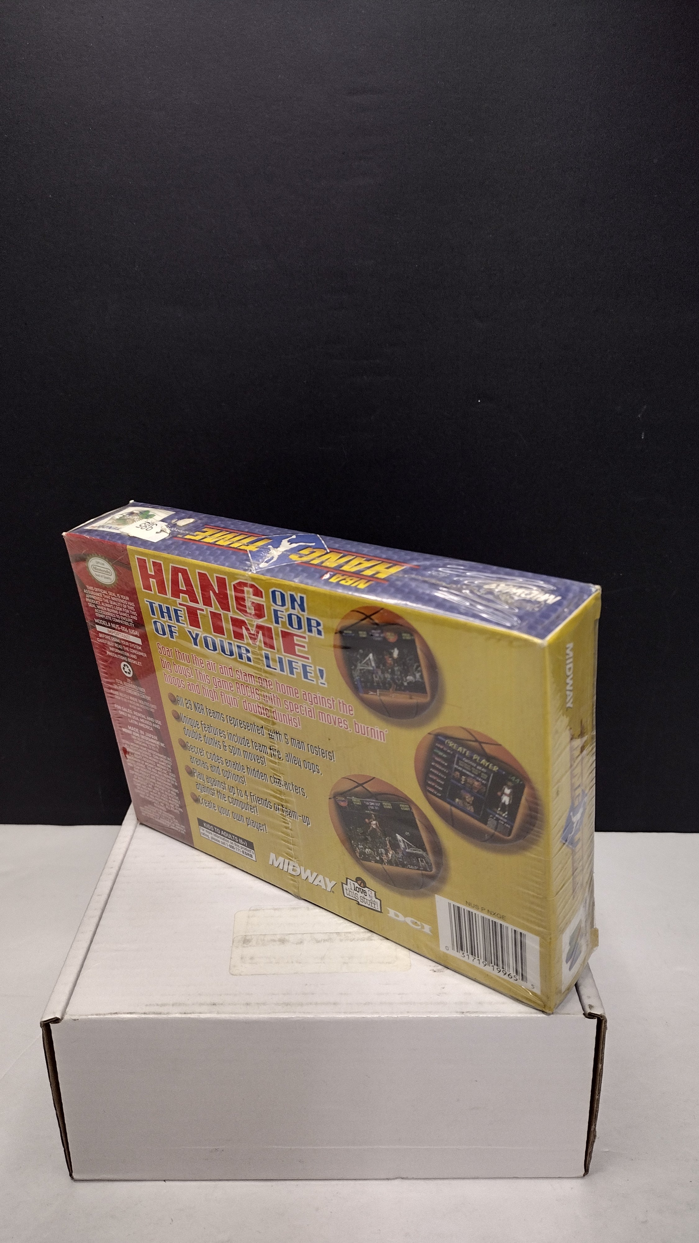Vintage 1996 Nintendo 64 NBA Hang Time Game (Complete & Factory Sealed in Box with Protector)