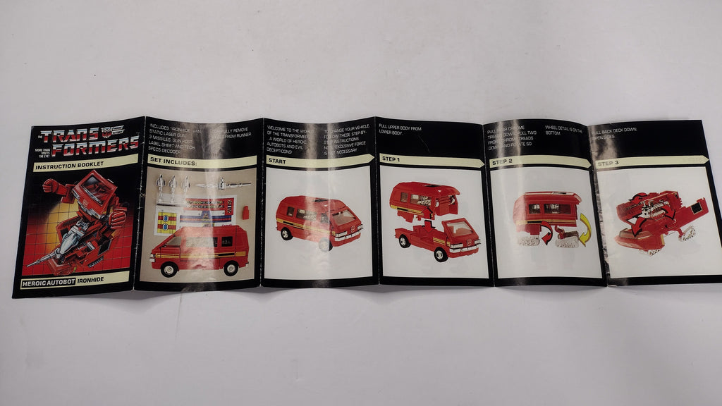 Vintage 1984 Original G1 Transformers Ironhide Instruction Booklet
