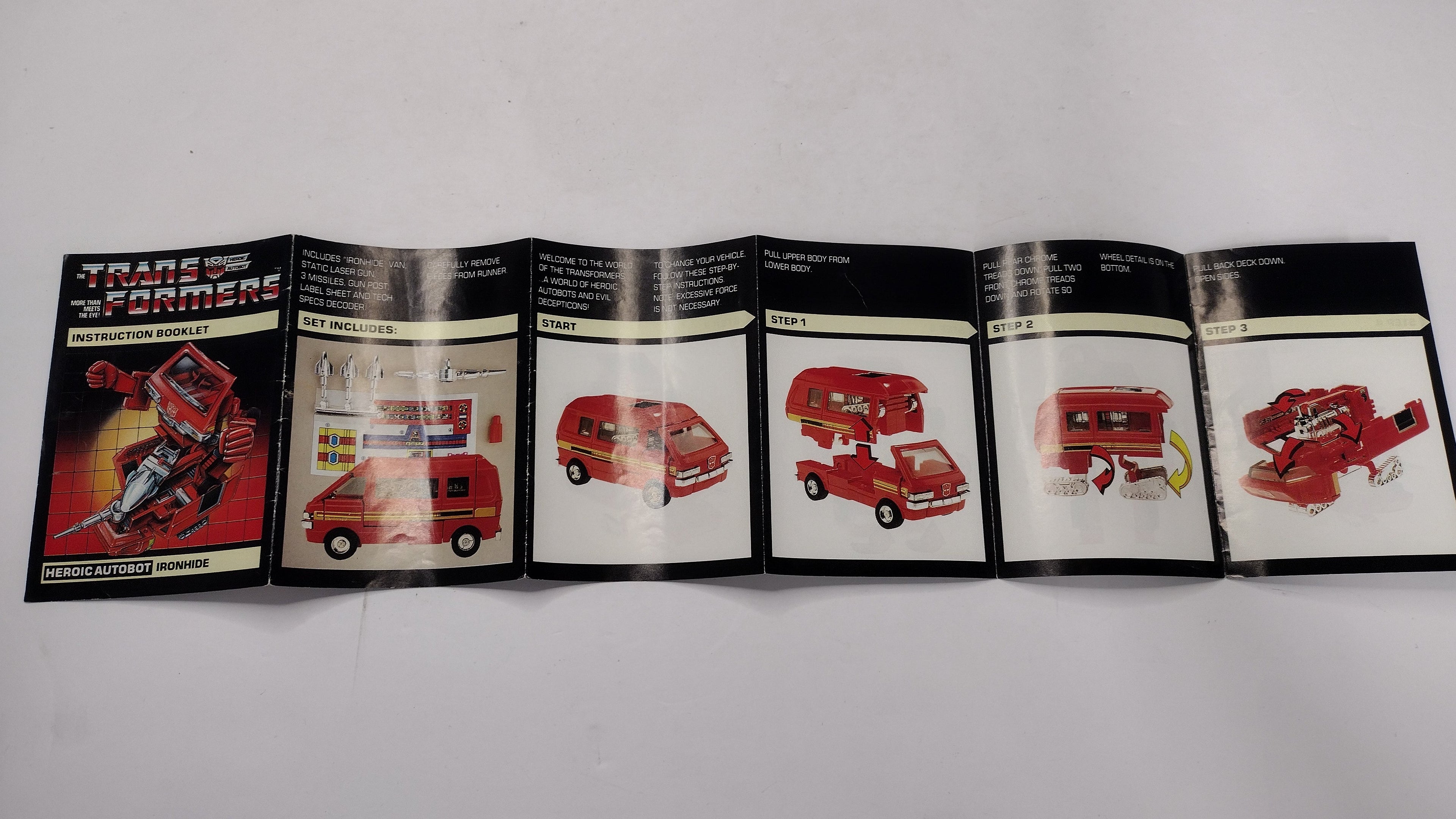 Vintage 1984 Original G1 Transformers Ironhide Instruction Booklet
