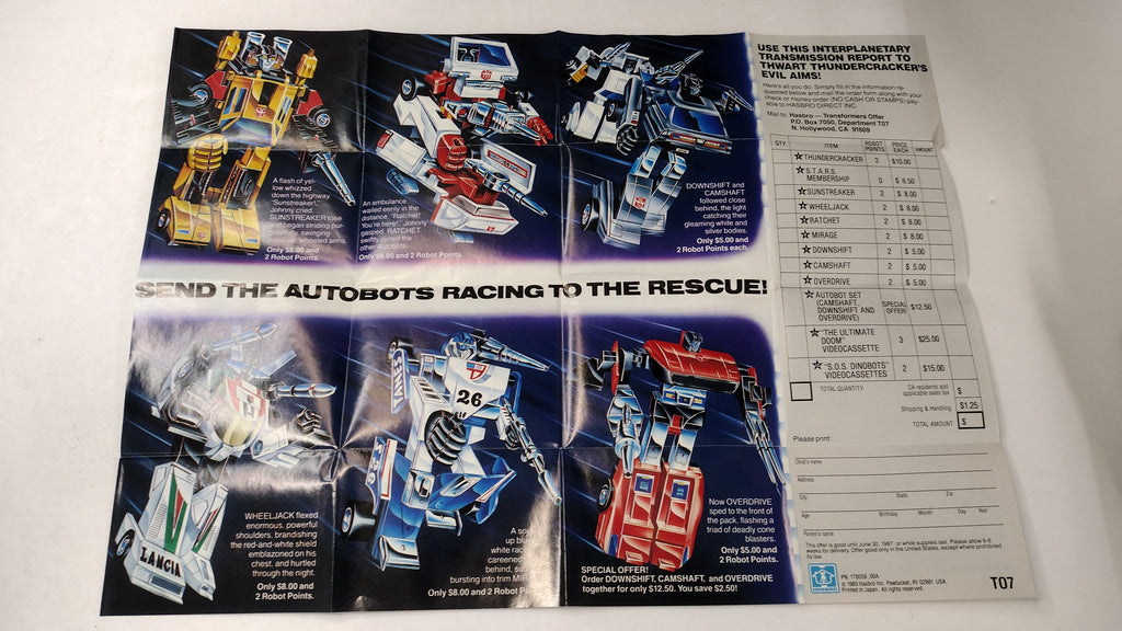 Vintage Original G1 Transformers Bruticus & Onslaught Instruction Booklets, Decal Sheet, Inserts & Red Decoder Reader Lot