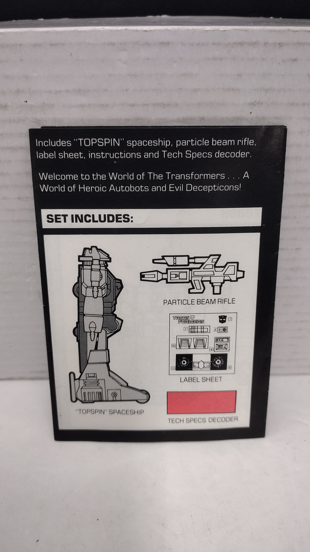 Vintage 1984 Original G1 Transformers Topspin - Instruction Booklet