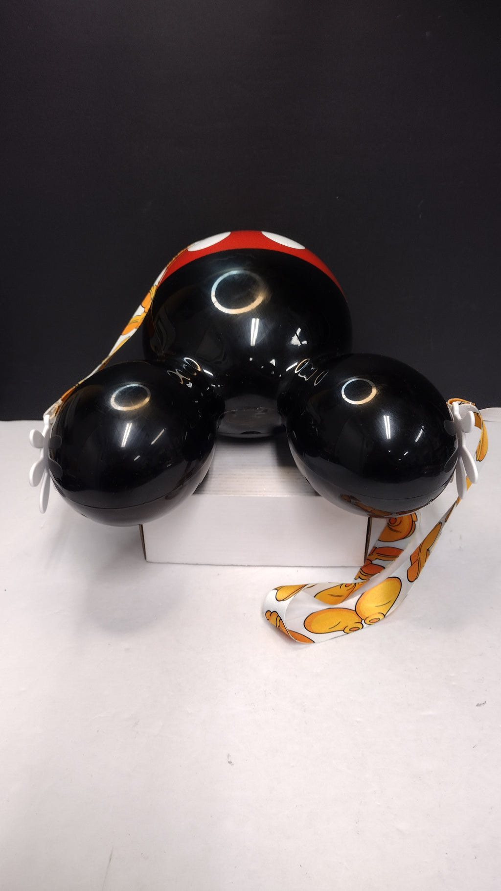 Disney Parks Mickey Mouse Balloon Popcorn Bucket Black Ears Red Pants Used