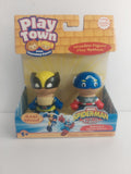 Marvel Spider-Man & Friends Wolverine & Captain America Play Town Wooden Figures