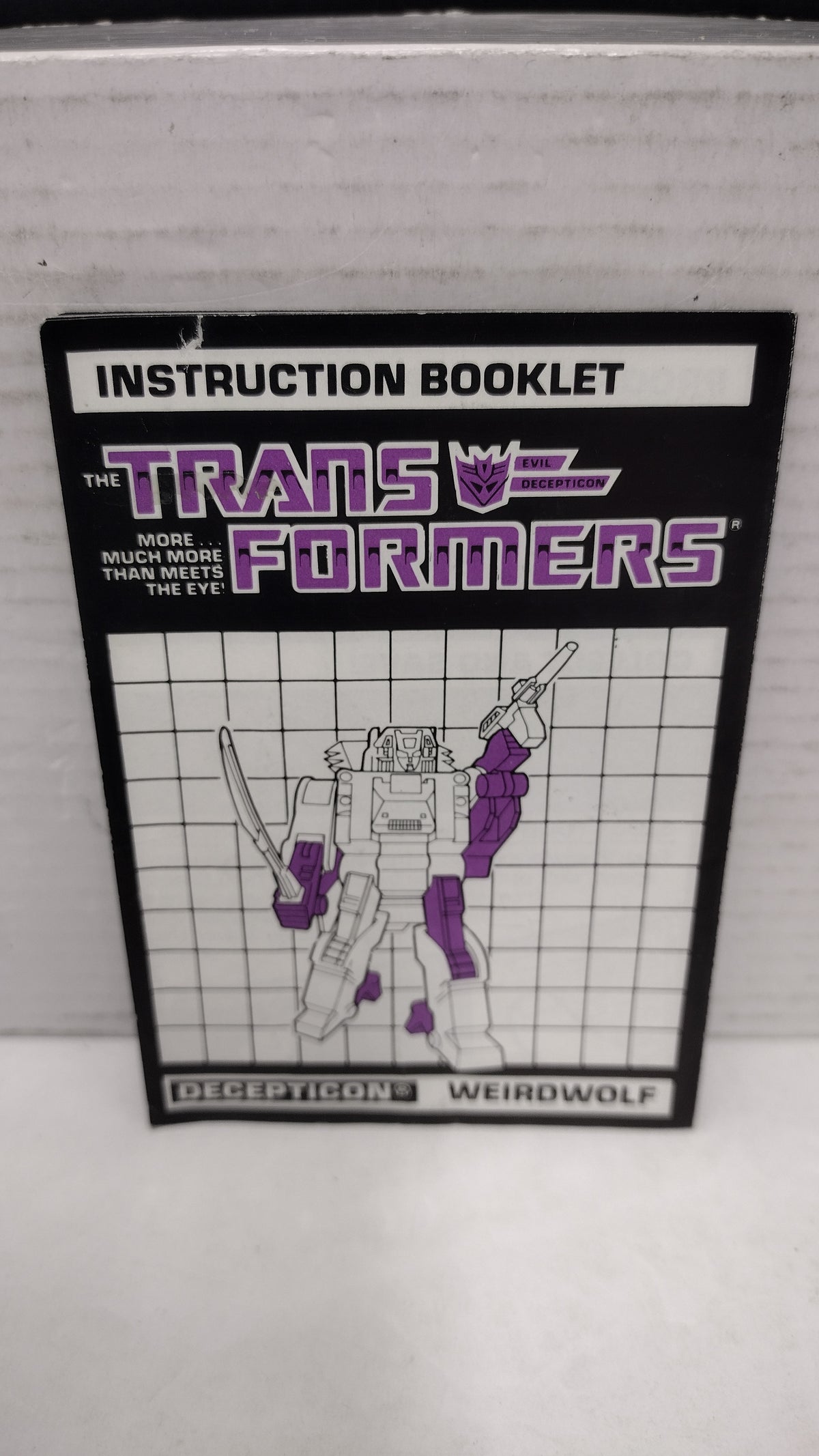 Vintage 1986 Original G1 Transformers Weirdwolf - Instruction Booklet