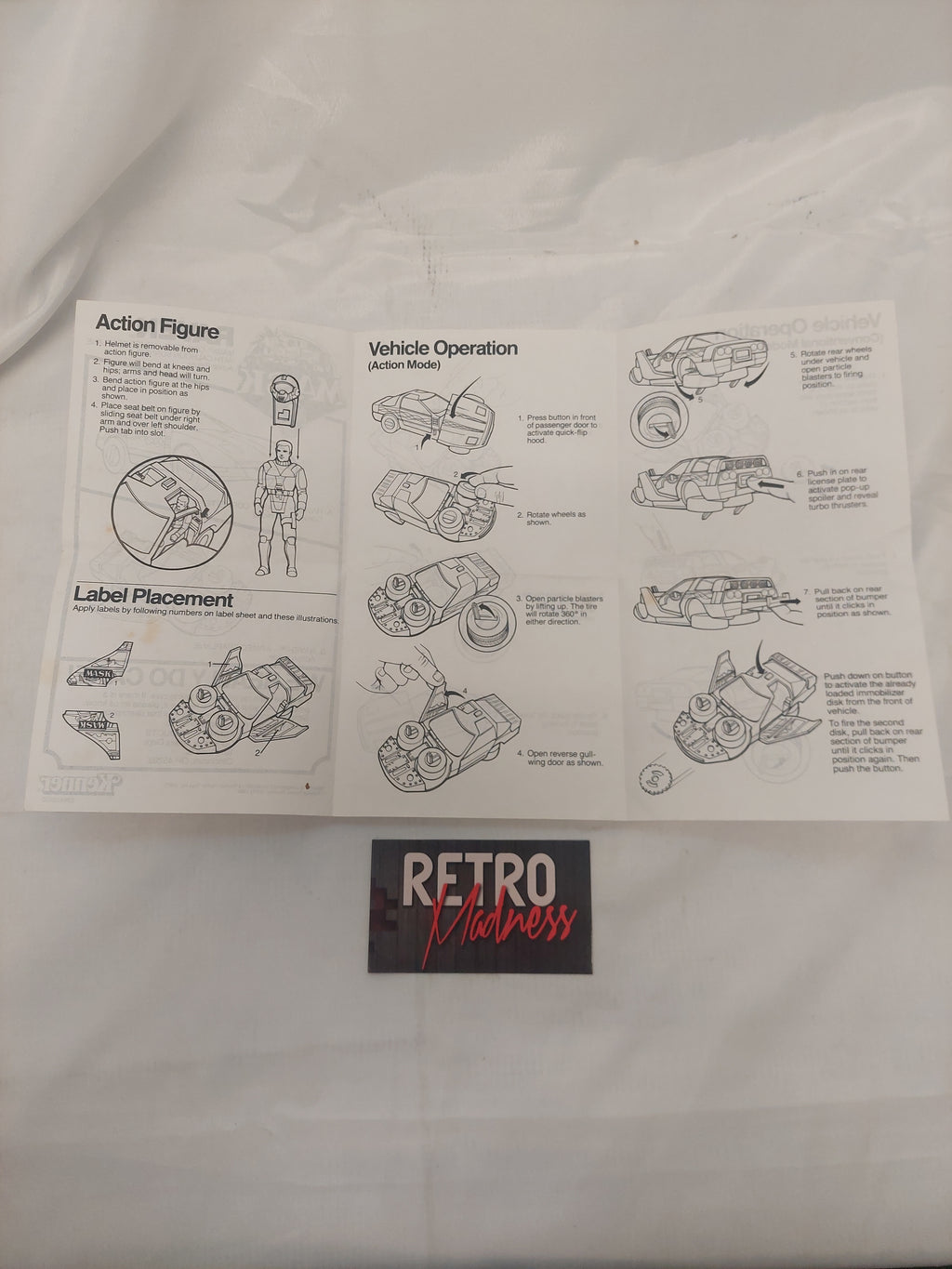 Vintage Kenner M.A.S.K. Raven Instructions ONLY