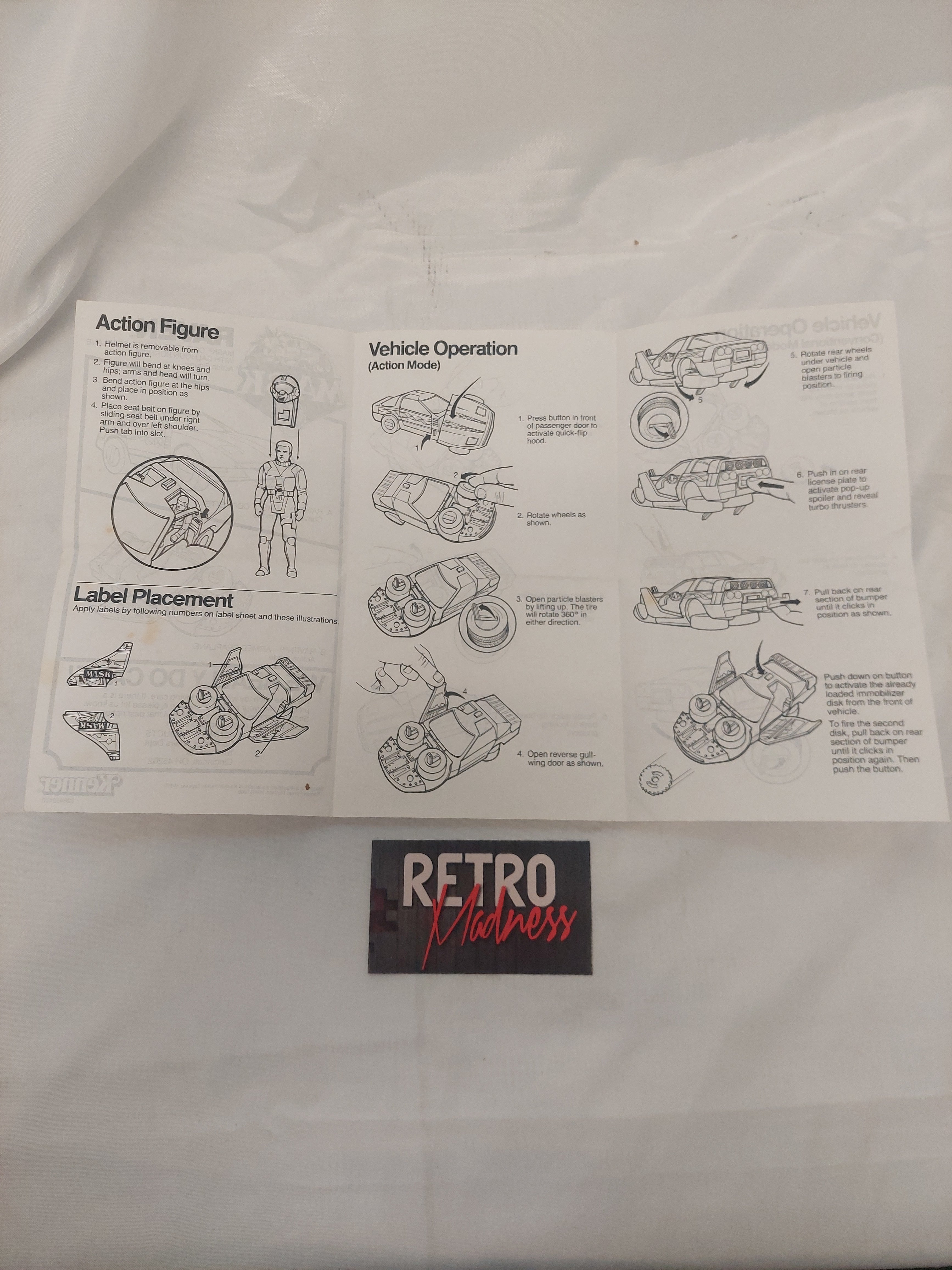 Vintage Kenner M.A.S.K. Raven Instructions ONLY