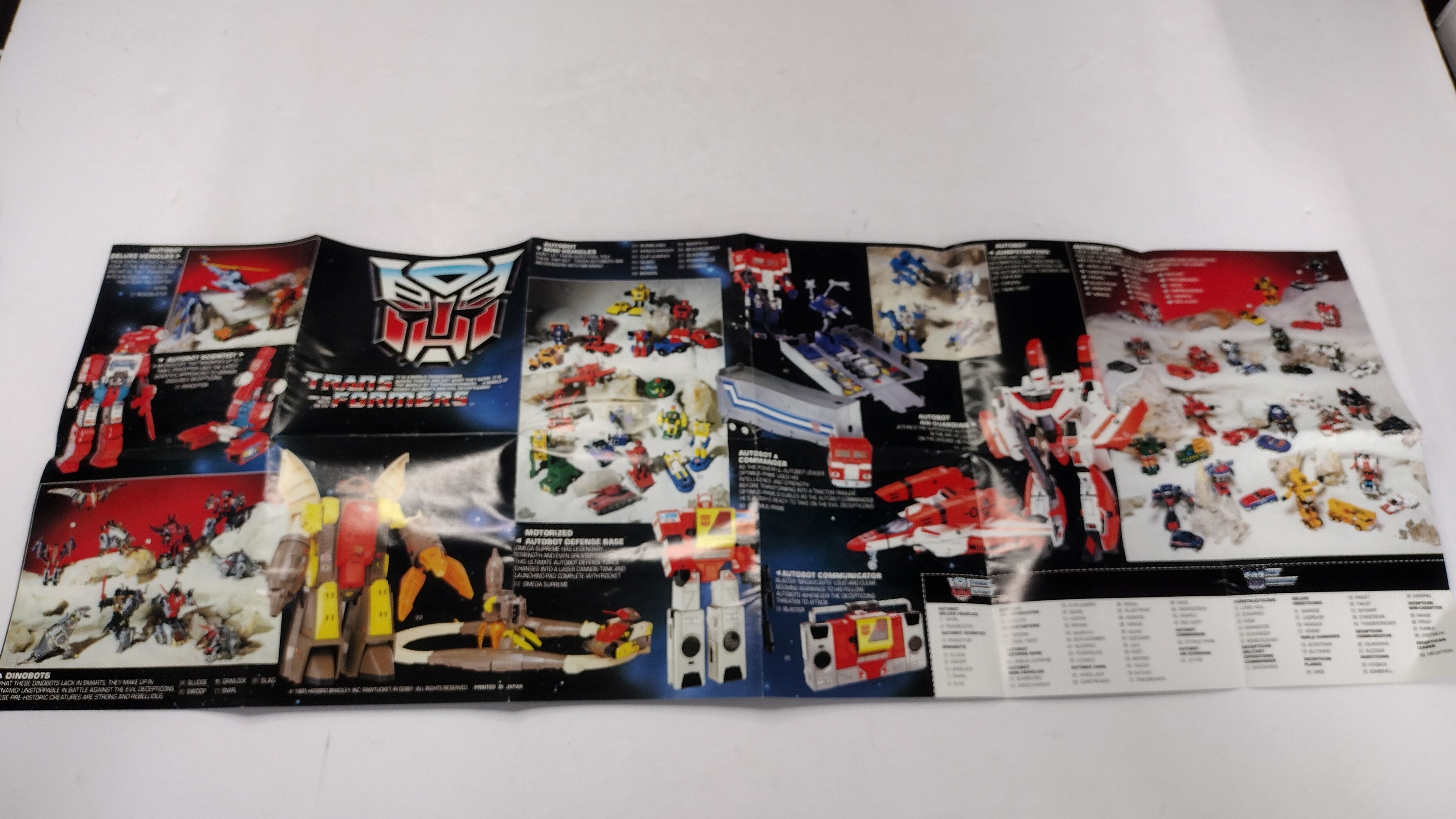 Vintage Original G1 Transformers Inserts Lot: 1984-1986