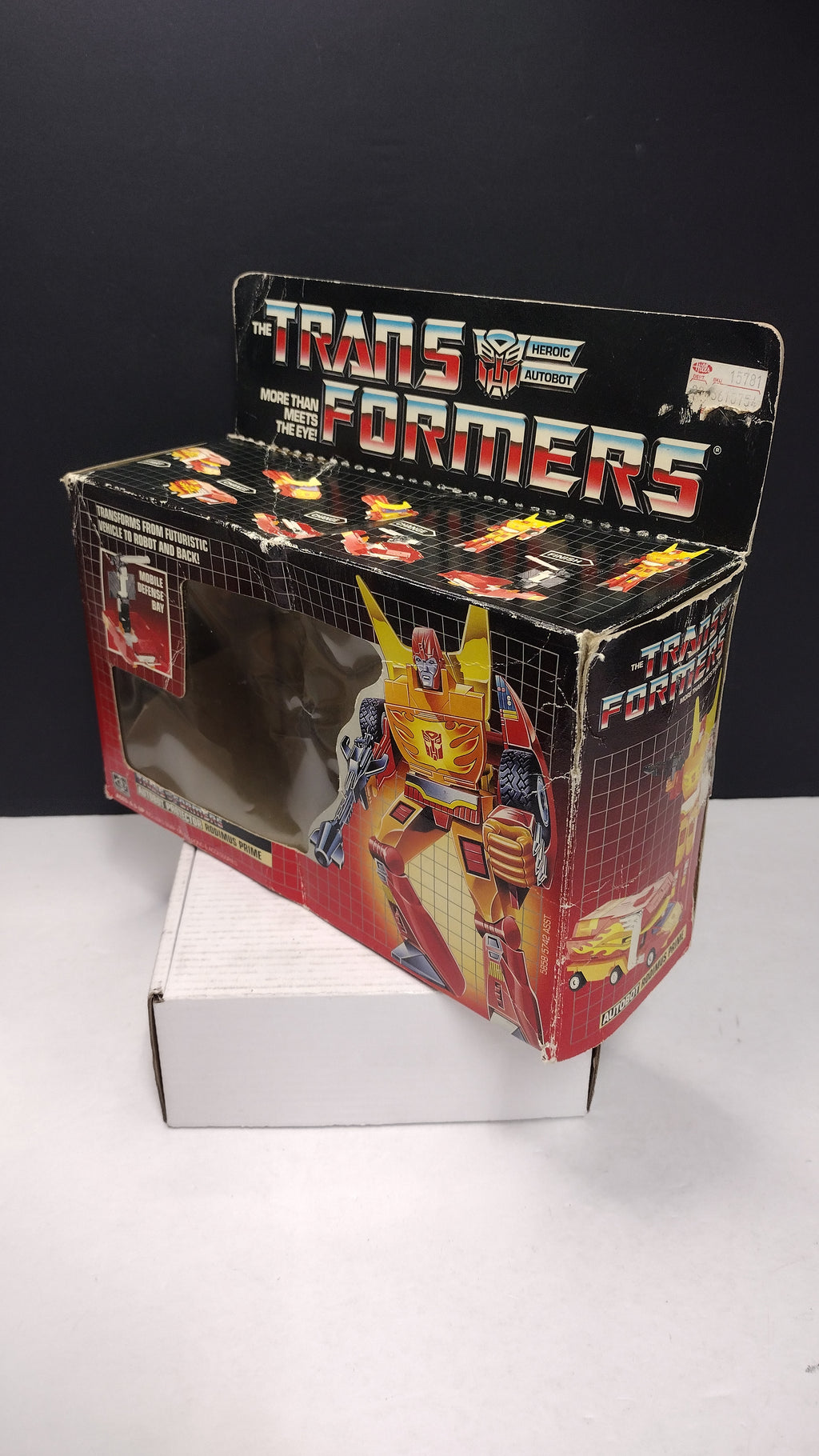 1986 Vintage Original G1 Transformers Rodimus Prime Box (Hasbro - Packaging Only / Heavy Box Wear)
