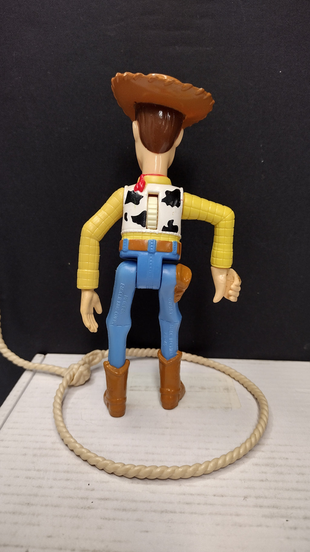 Vintage 1995 Disney Pixar Toy Story Sheriff Woody Burger King Kids Club Plastic Figure with Lasso (Loose)