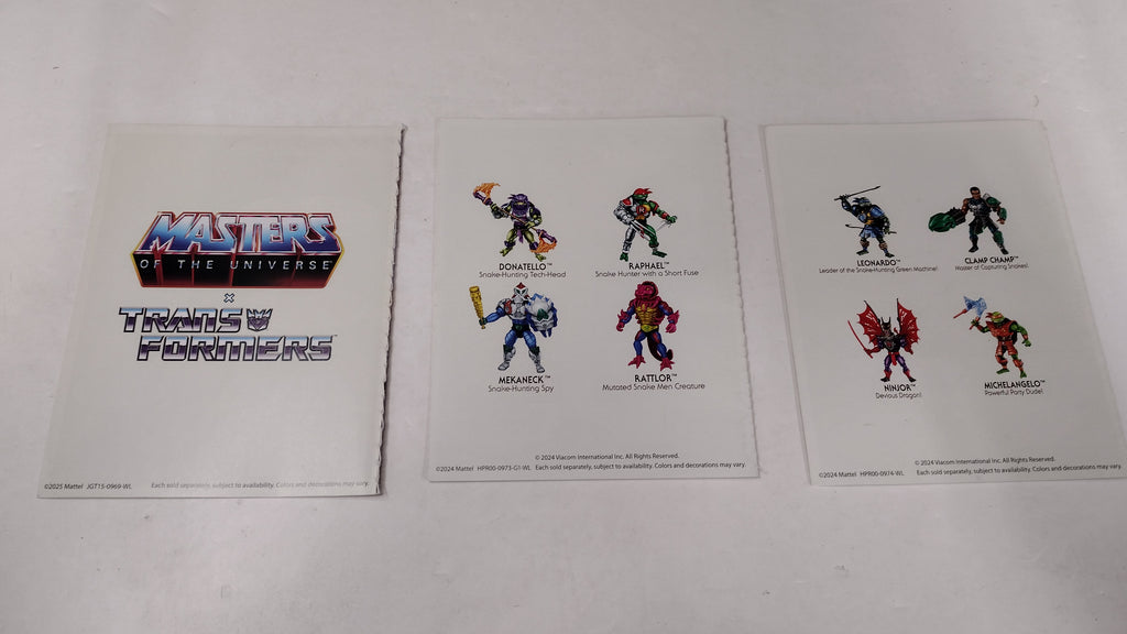 Masters of the Universe Modern Mini Comics Lot of 3 TMNT & Transformers crossover