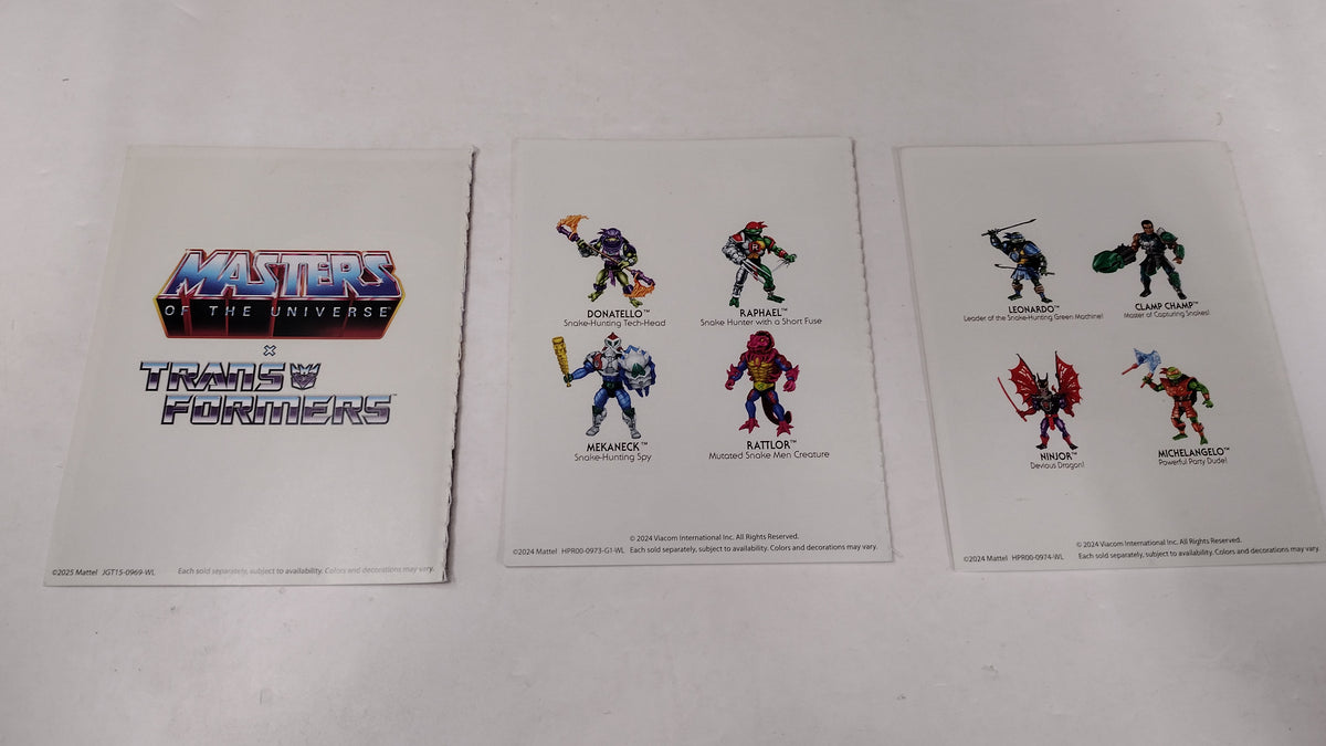 Masters of the Universe Modern Mini Comics Lot of 3 TMNT & Transformers crossover