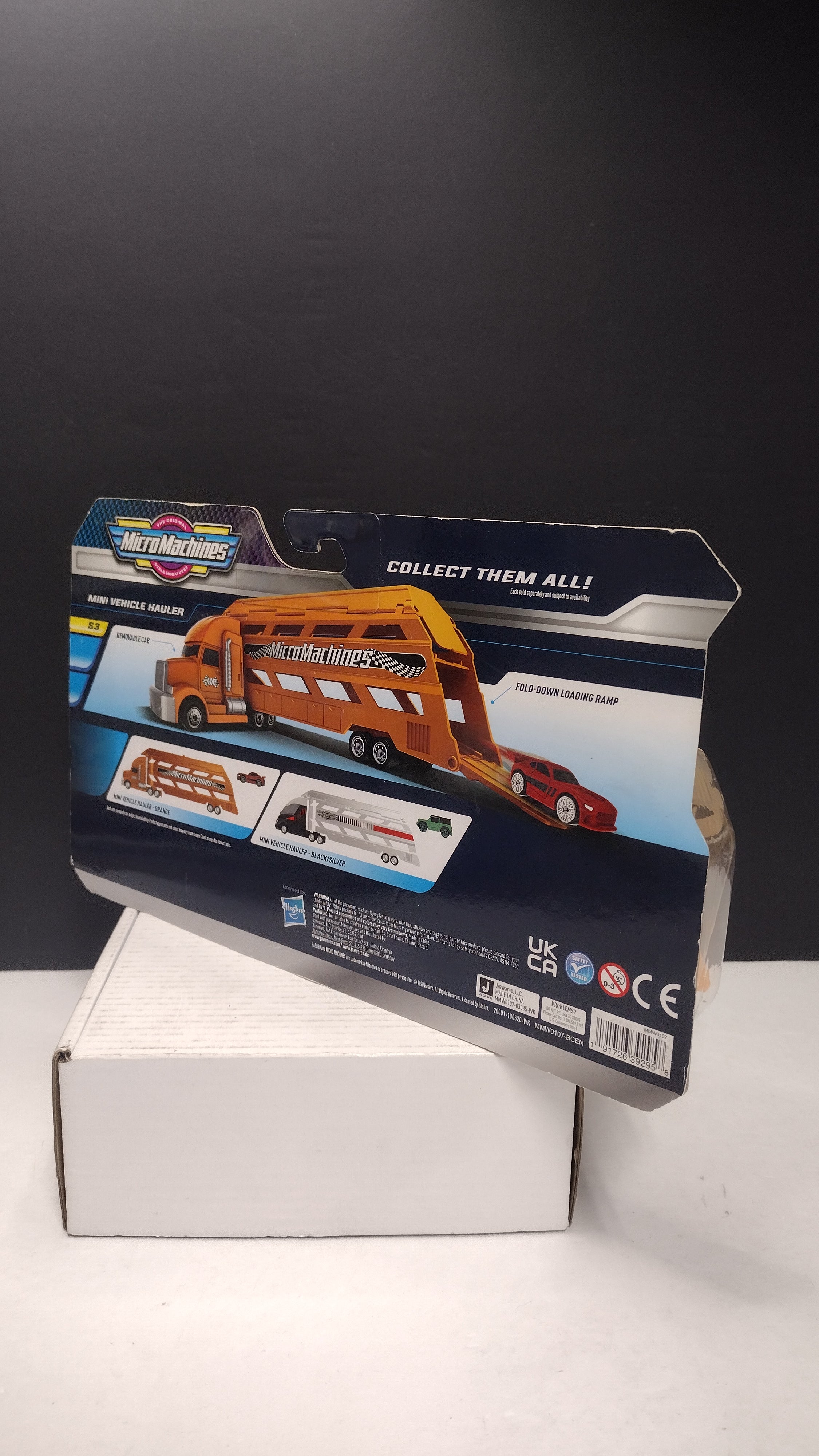Micro Machines Orange Mini Vehicle Hauler Playset with Exclusive Vehicle (Jazwares / Hasbro 2020 - Sealed on Card / Great Condition)