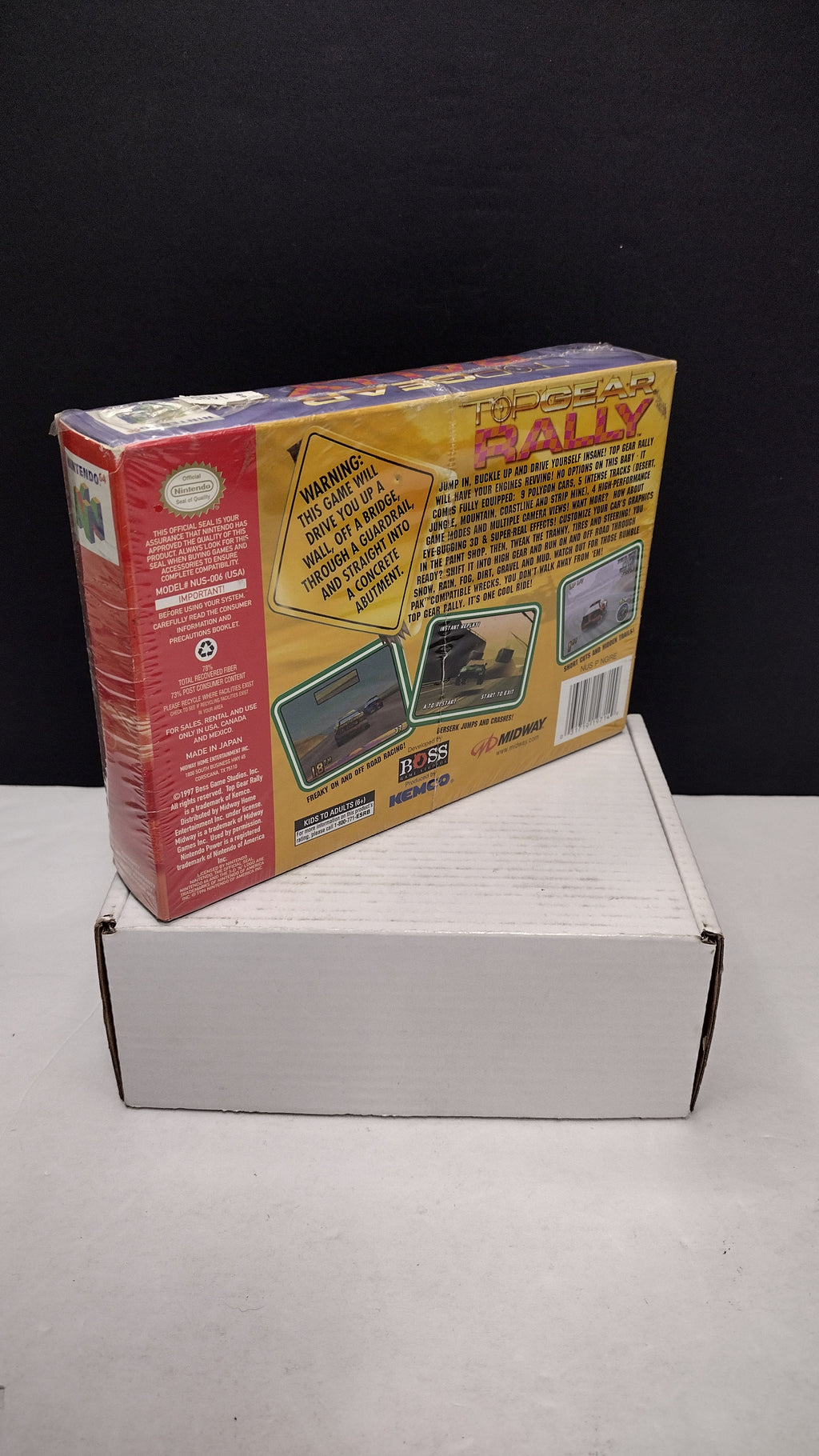 Vintage 1997 Nintendo 64 Top Gear Rally Game (Complete & Factory Sealed in Box with Protector)