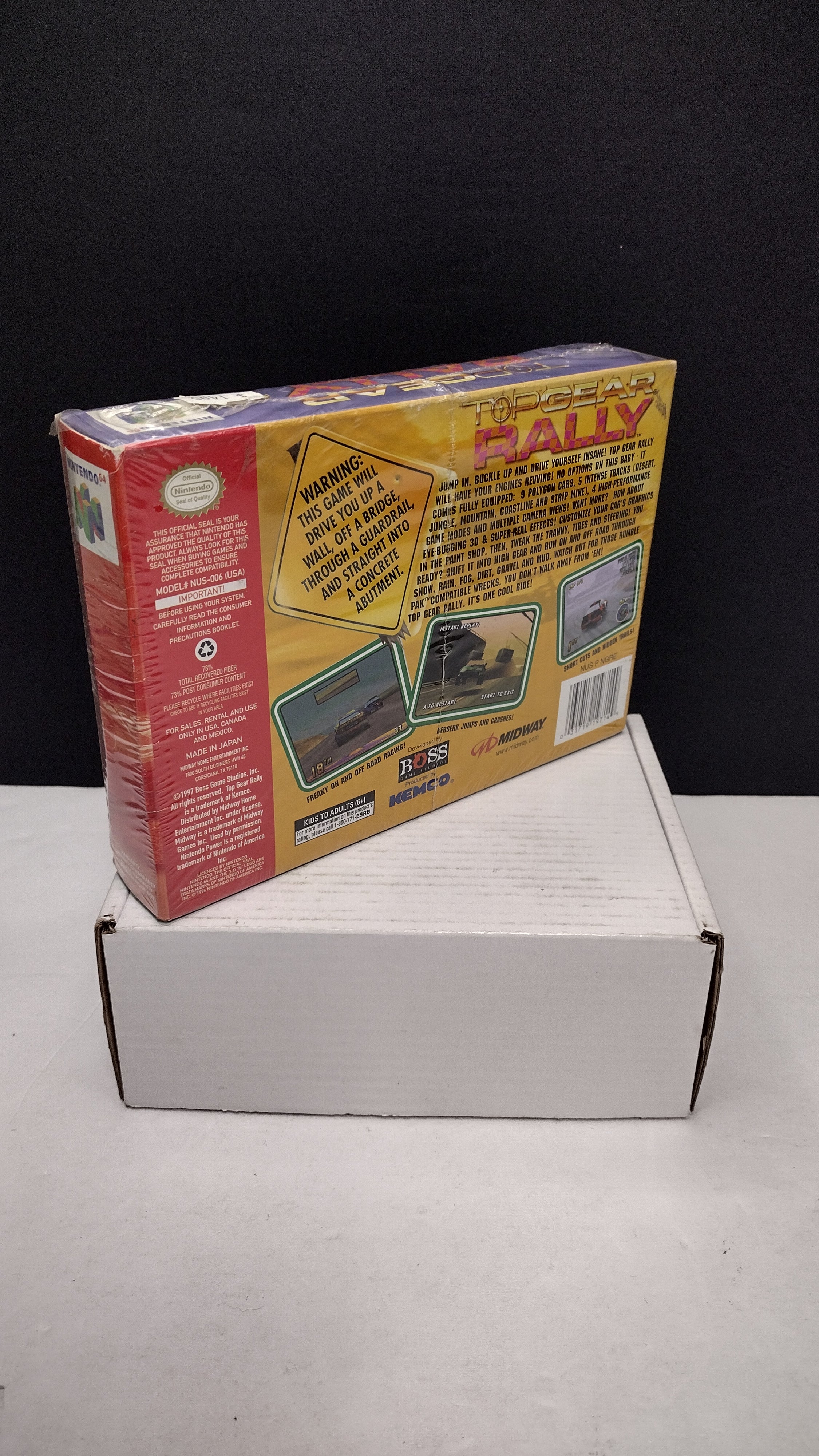 Vintage 1997 Nintendo 64 Top Gear Rally Game (Complete & Factory Sealed in Box with Protector)