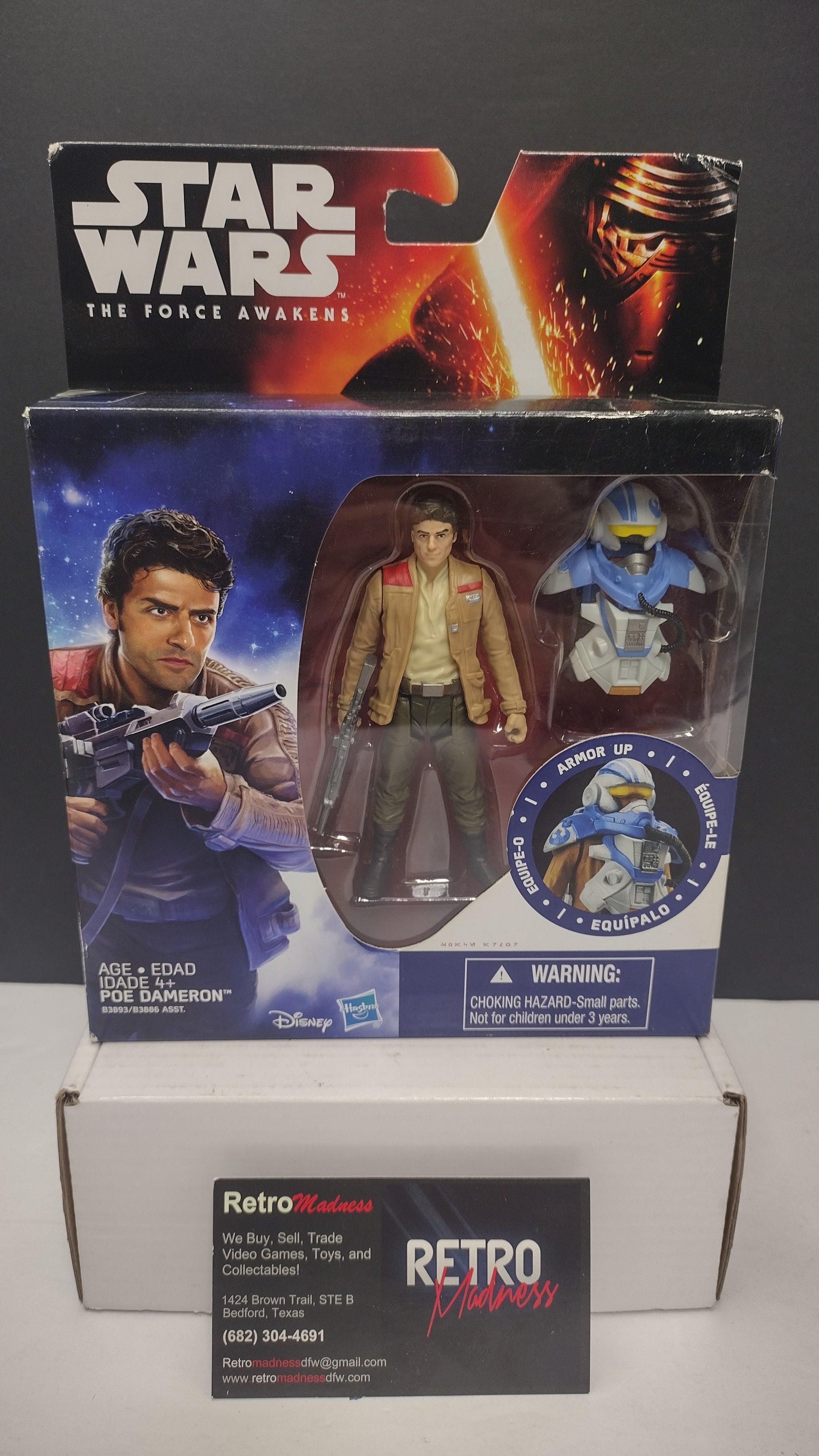 Star Wars: The Force Awakens – Poe Dameron (Desert Mission) 3.75-Inch Action Figure with Snap-On Armor • Hasbro 2015 Sealed in Box