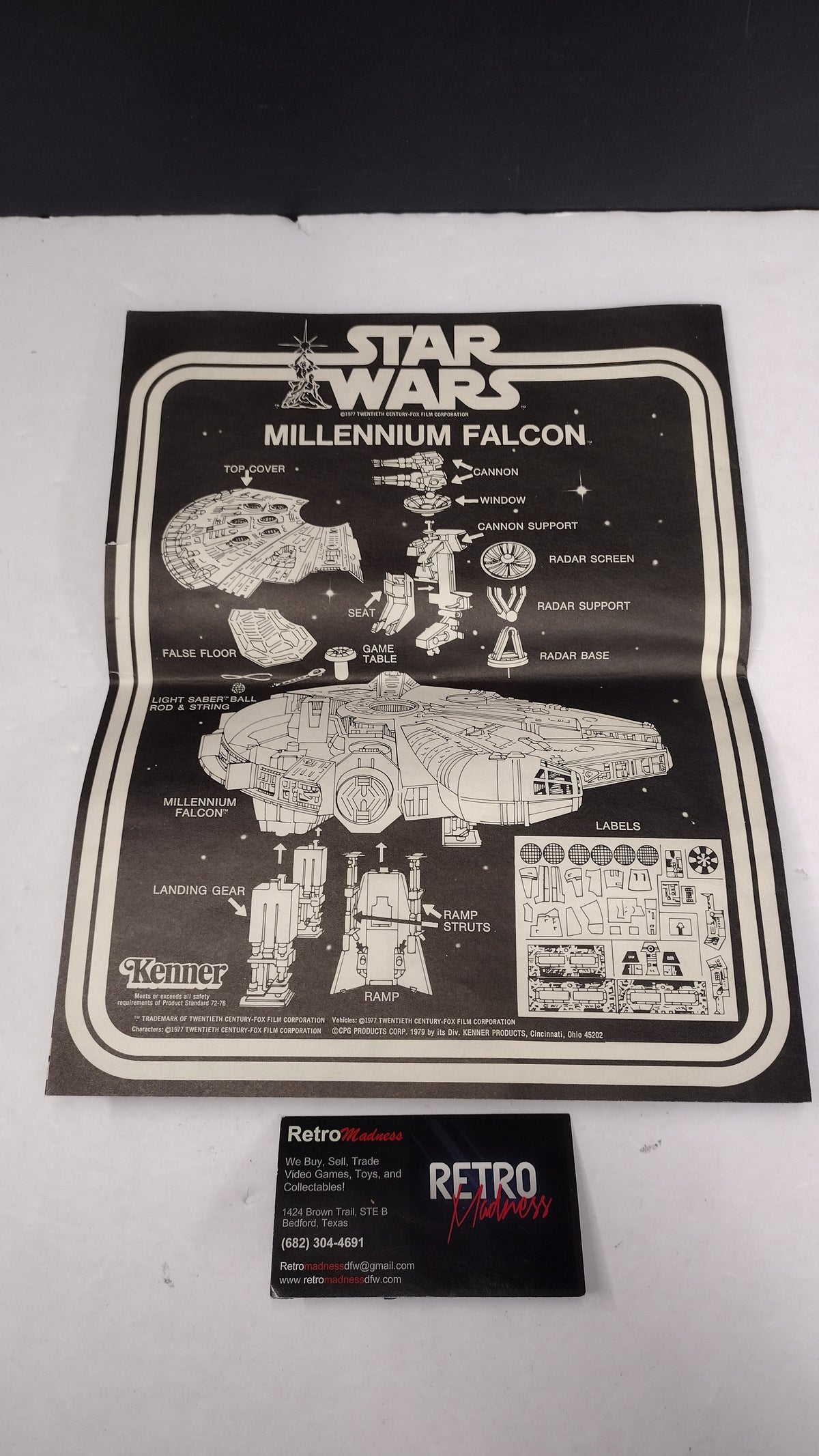 Vintage 1978 Star Wars Millennium Falcon Vehicle Instructions Sheet  Kenner