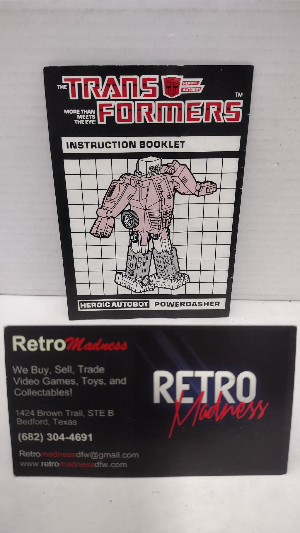 Vintage 1984 Original G1 Transformers Powerdasher- F1 Dasher  Instruction Booklet