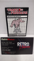 Vintage 1984 Original G1 Transformers Powerdasher- F1 Dasher  Instruction Booklet