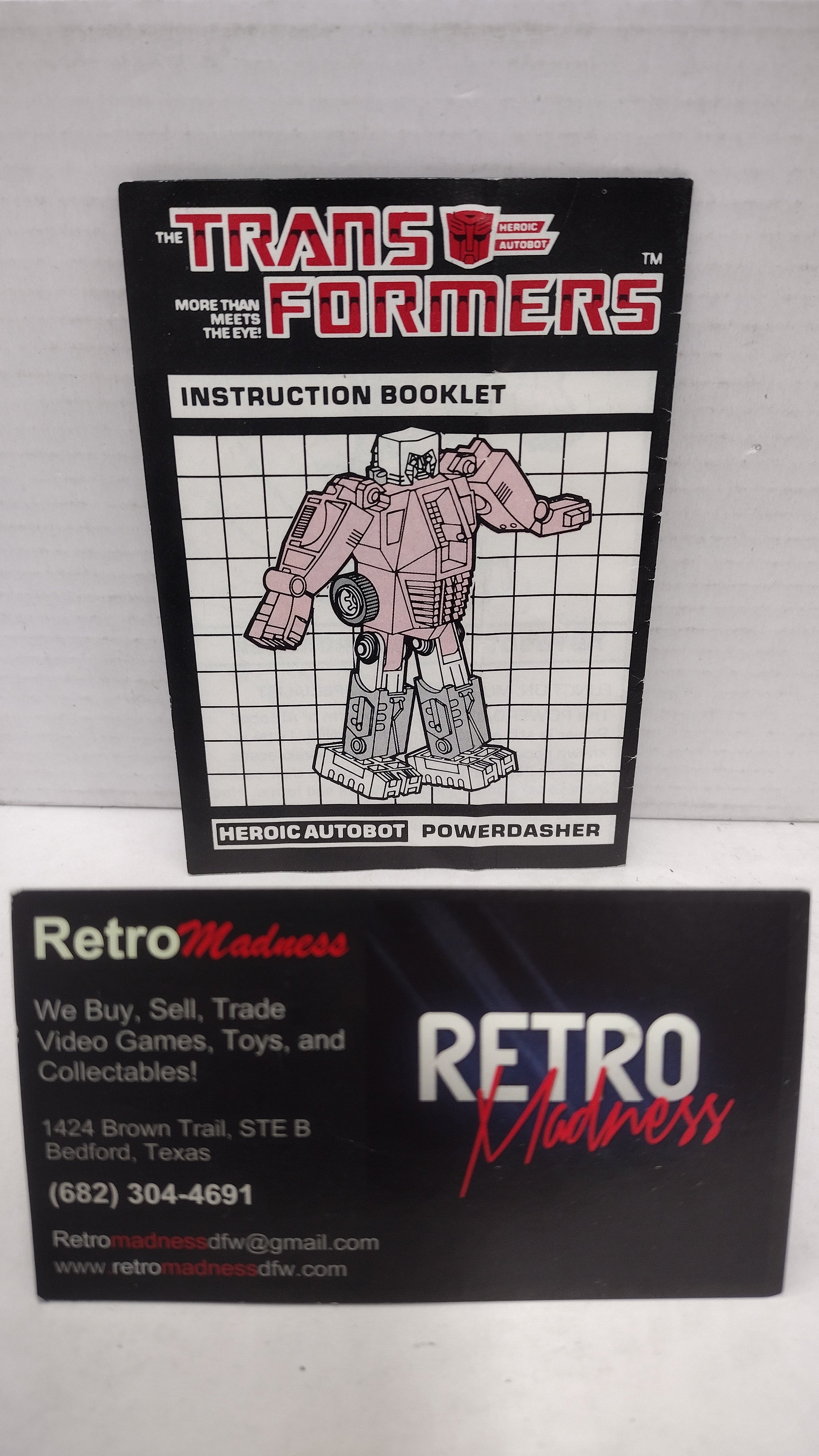 Vintage 1984 Original G1 Transformers Powerdasher- F1 Dasher  Instruction Booklet