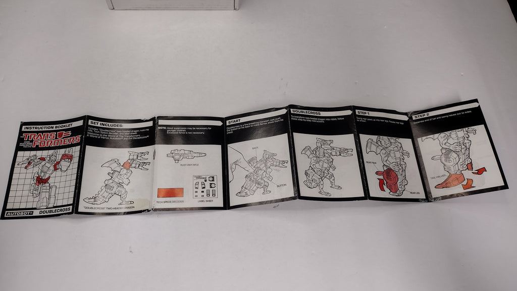 Vintage 1986 Original G1 Transformers Doublecross - Instruction Booklet