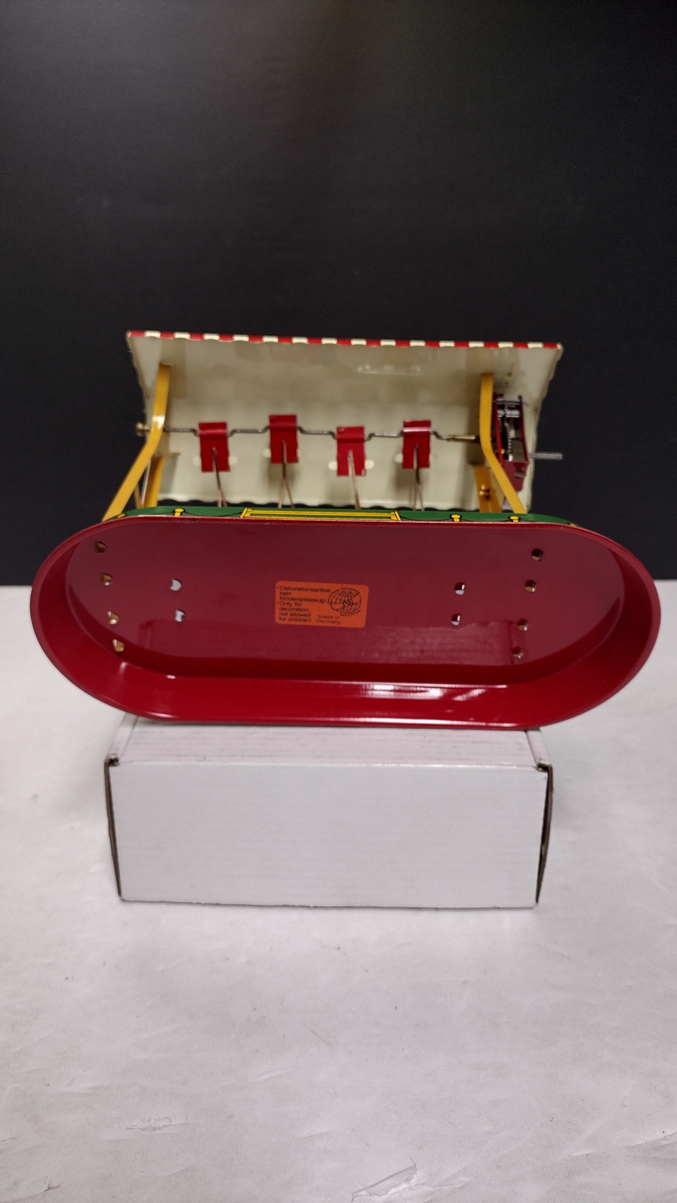 Vintage German Nürnberger Blechspielzeug Swinging Toy / Boat Swing (Missing Key)