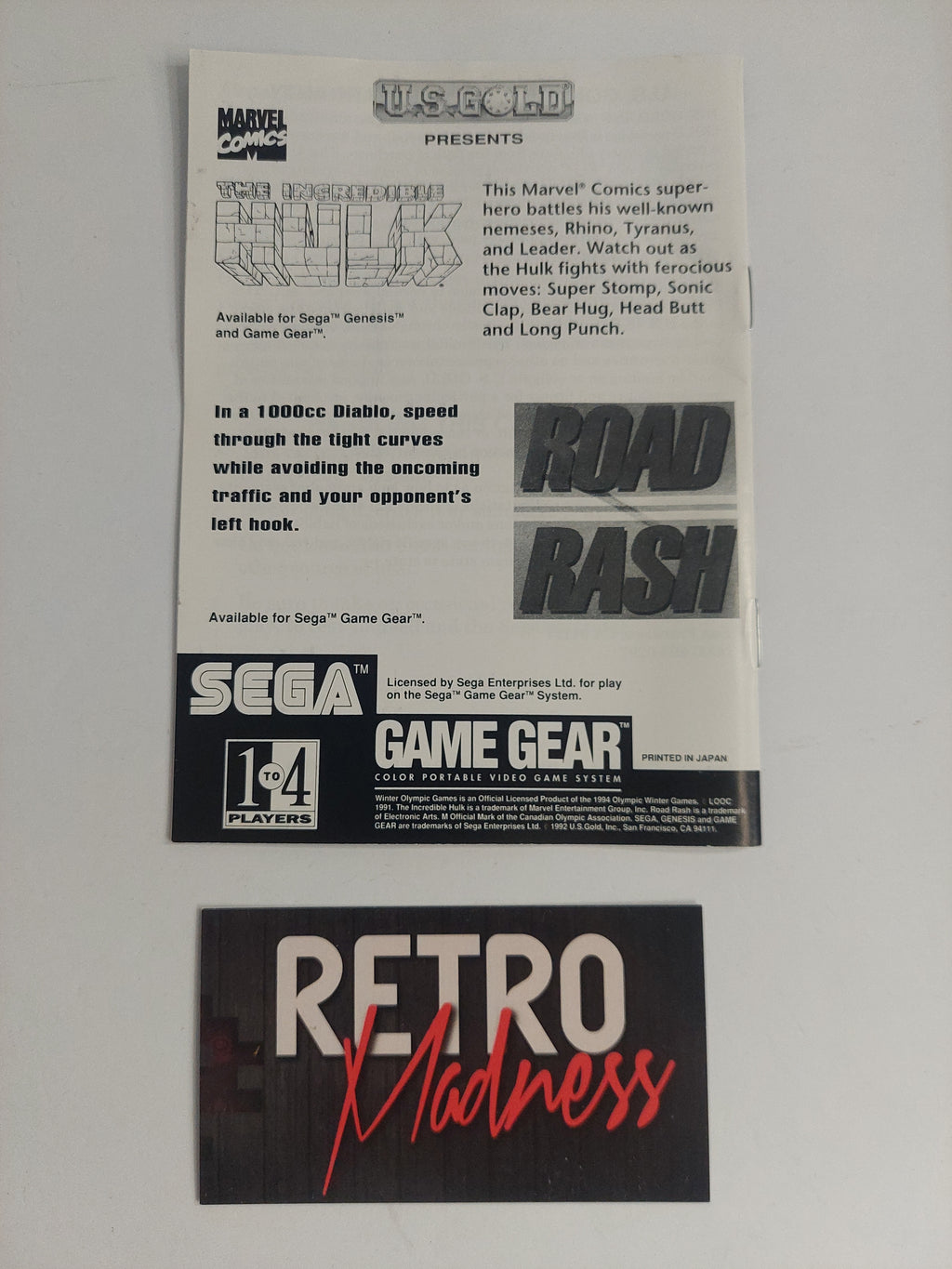 Sega Game Gear Winter Olympic Games Lillehammer '94