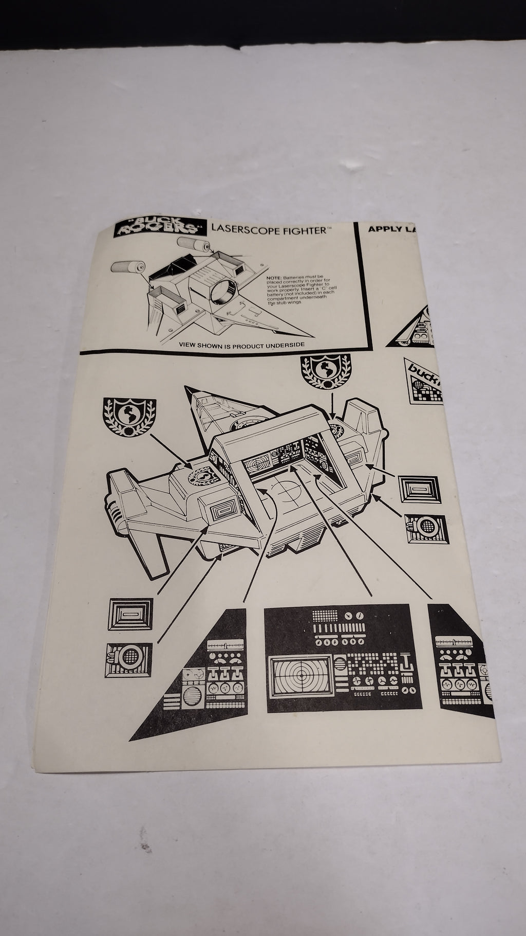 Vintage 1979 Buck Rogers - Laserscope Fighter Instructions