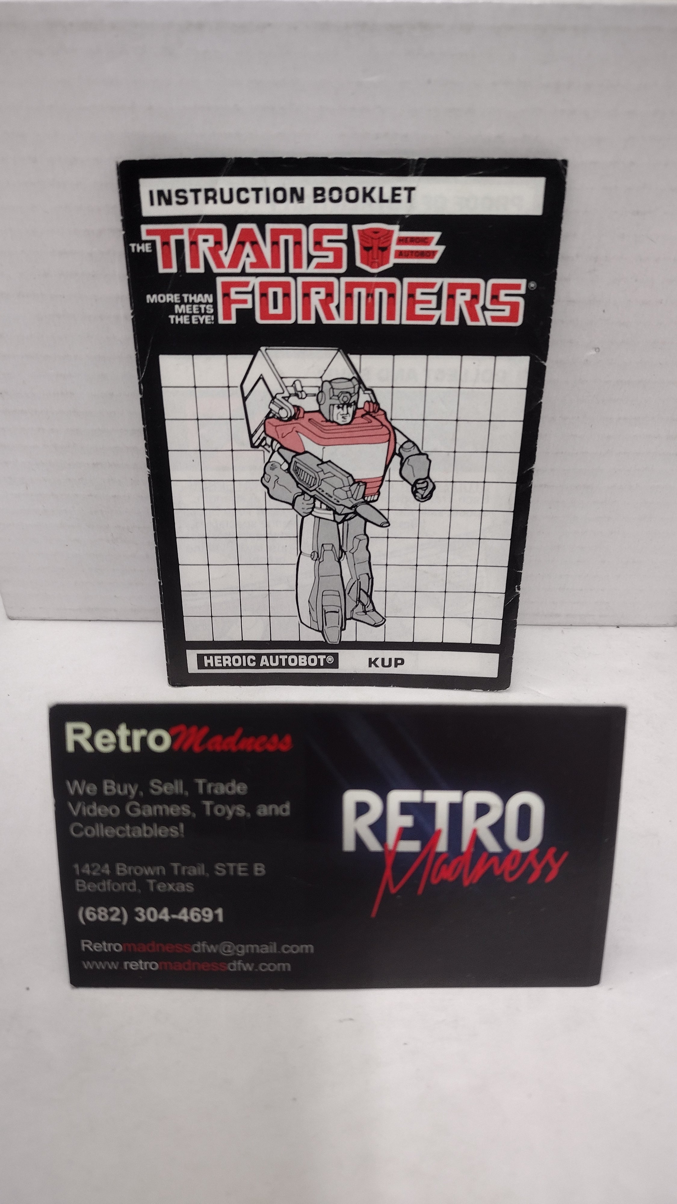 Vintage 1986 Original G1 Transformers Kup - Instruction Booklet