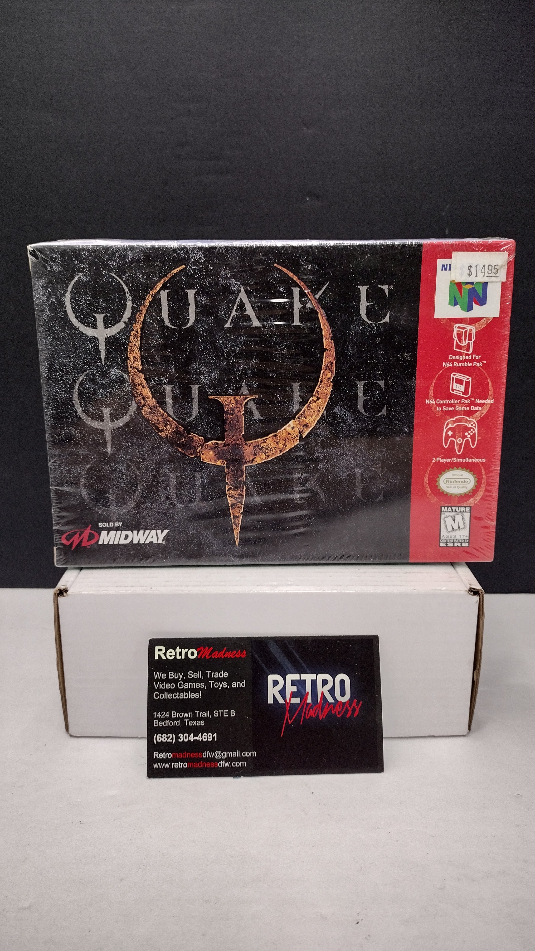 Vintage 1997 Nintendo 64 Quake Game (Complete & Factory Sealed in Box with Protector)