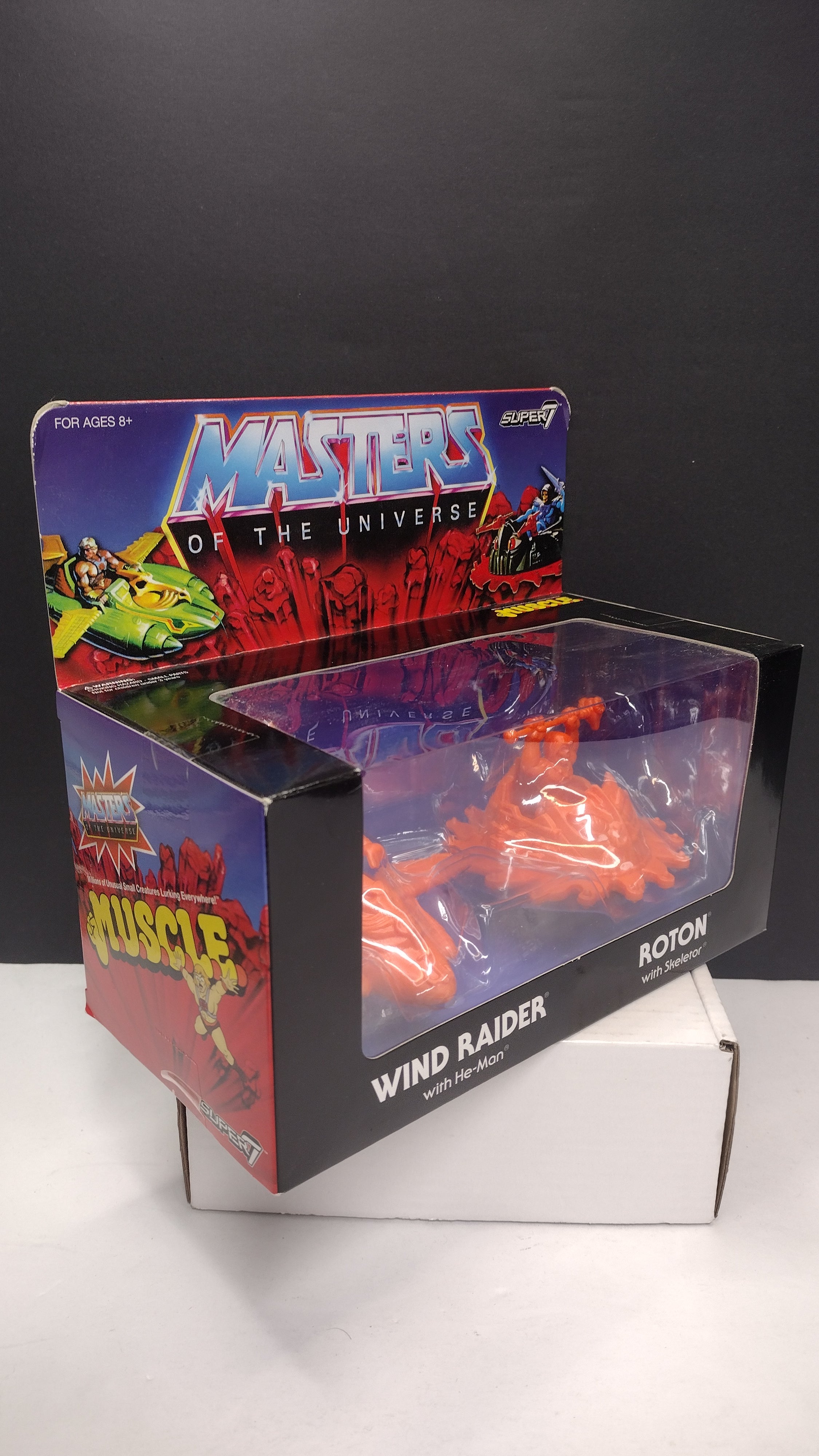 MOTU M.U.S.C.L.E. Wind Raider & Roton (Orange Variant) Retro Figure Set • Super7 Masters of the Universe
