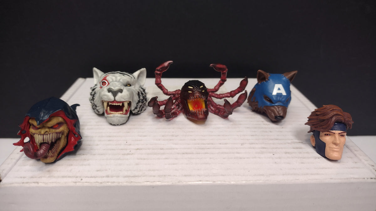 Marvel Legends BAF Heads- Lot Of 5- Gambit, Demogoblin, The Void, Titus, Capwolf