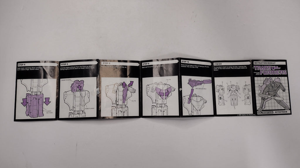 Vintage 1986 Original G1 Transformers Astrotrain Instruction Booklet