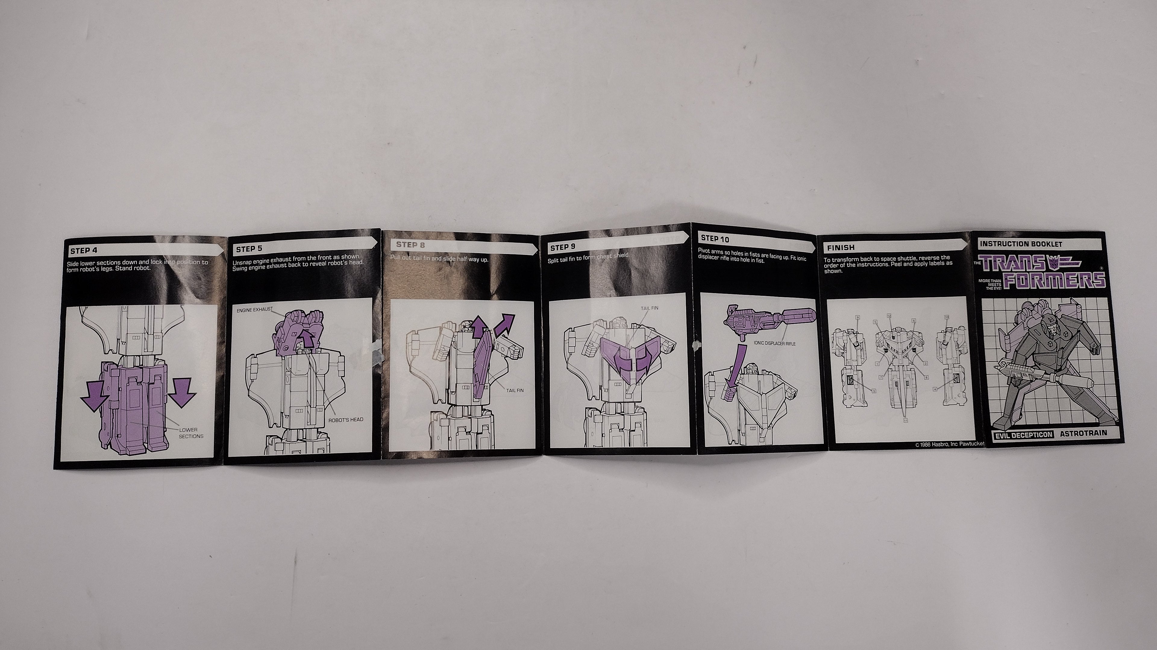 Vintage 1986 Original G1 Transformers Astrotrain Instruction Booklet