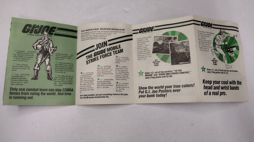 G.I. Joe 1984 Flag Points Order Form Parachute Offer Vintage Paperwork