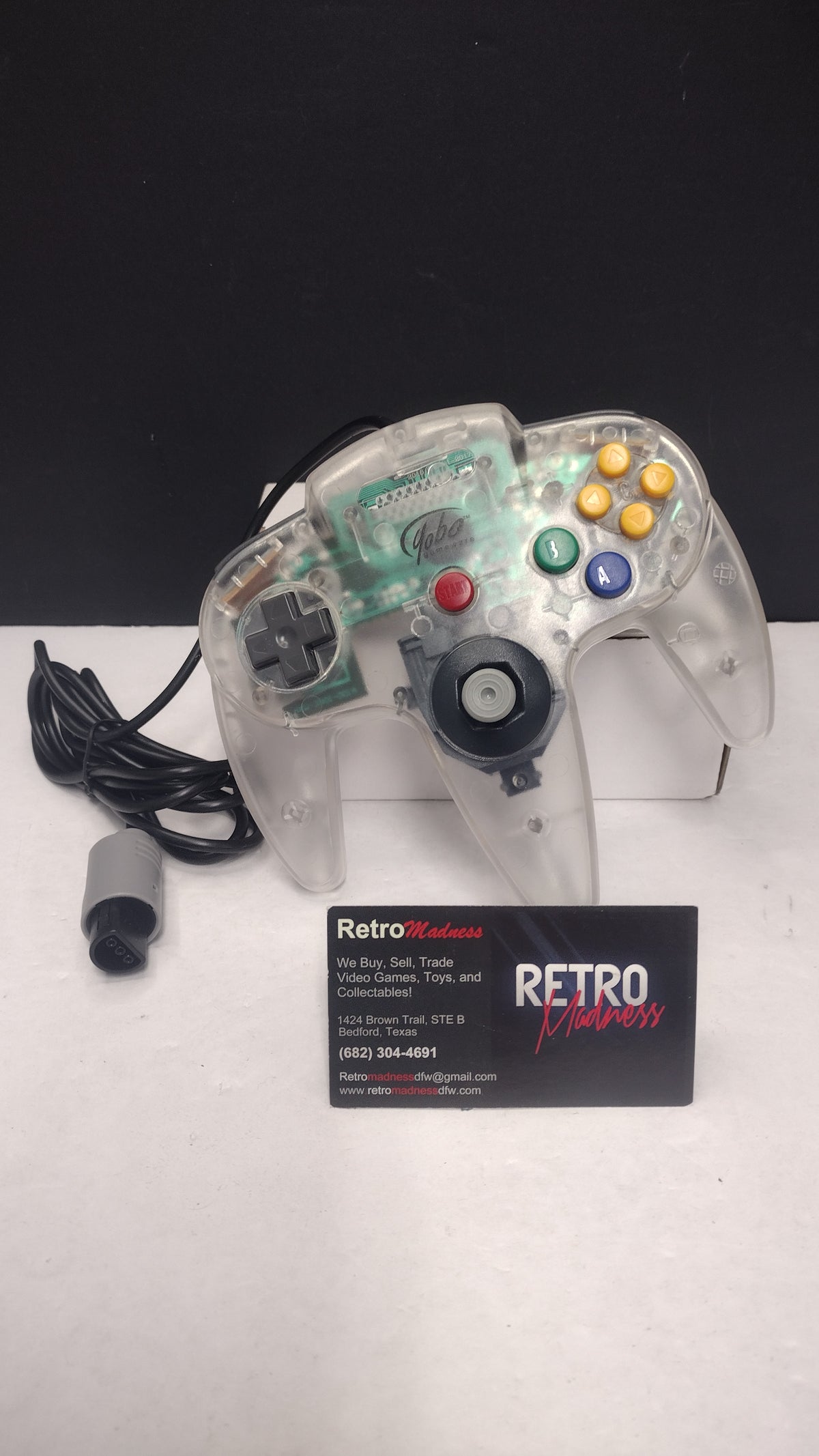 Yobo Nintendo 64 N64 Controller Clear Transparent Gamepad Tested Works