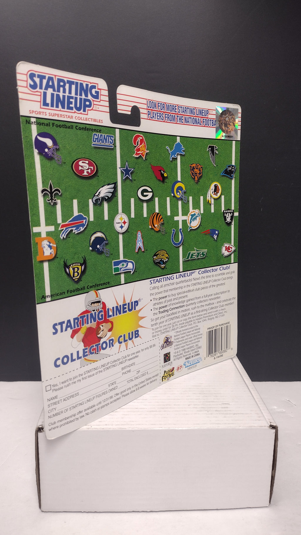 Vintage 1997 Starting Lineup NFL Football Figures Jerry Rice & Brett Favre 2-Pack (Kenner - Sealed on Card / Yellowed Bubble)