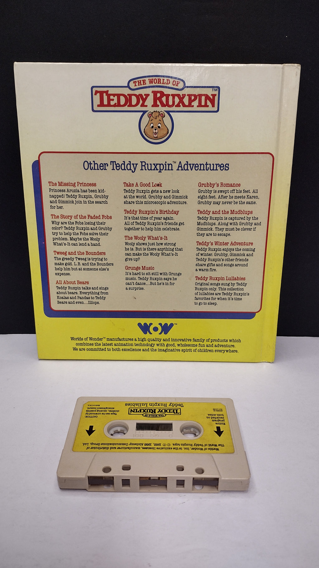 Vintage 1985 Teddy Ruxpin “Lullabies” Talking Book & Cassette Tape Set (Worlds of Wonder)