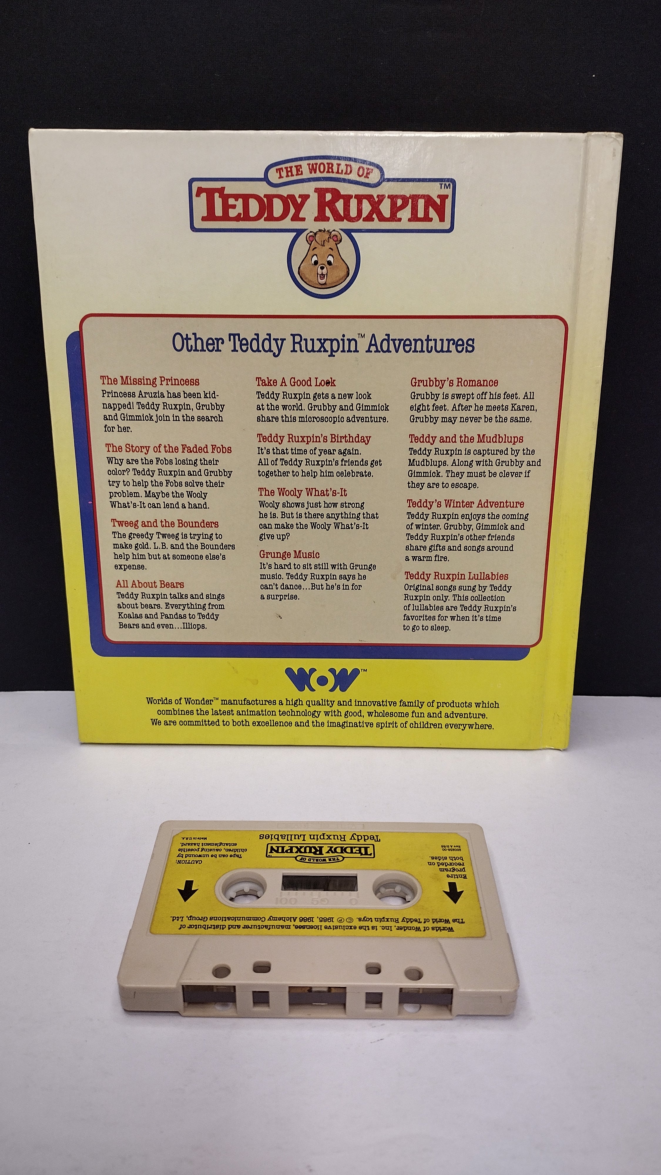 Vintage 1985 Teddy Ruxpin “Lullabies” Talking Book & Cassette Tape Set (Worlds of Wonder)