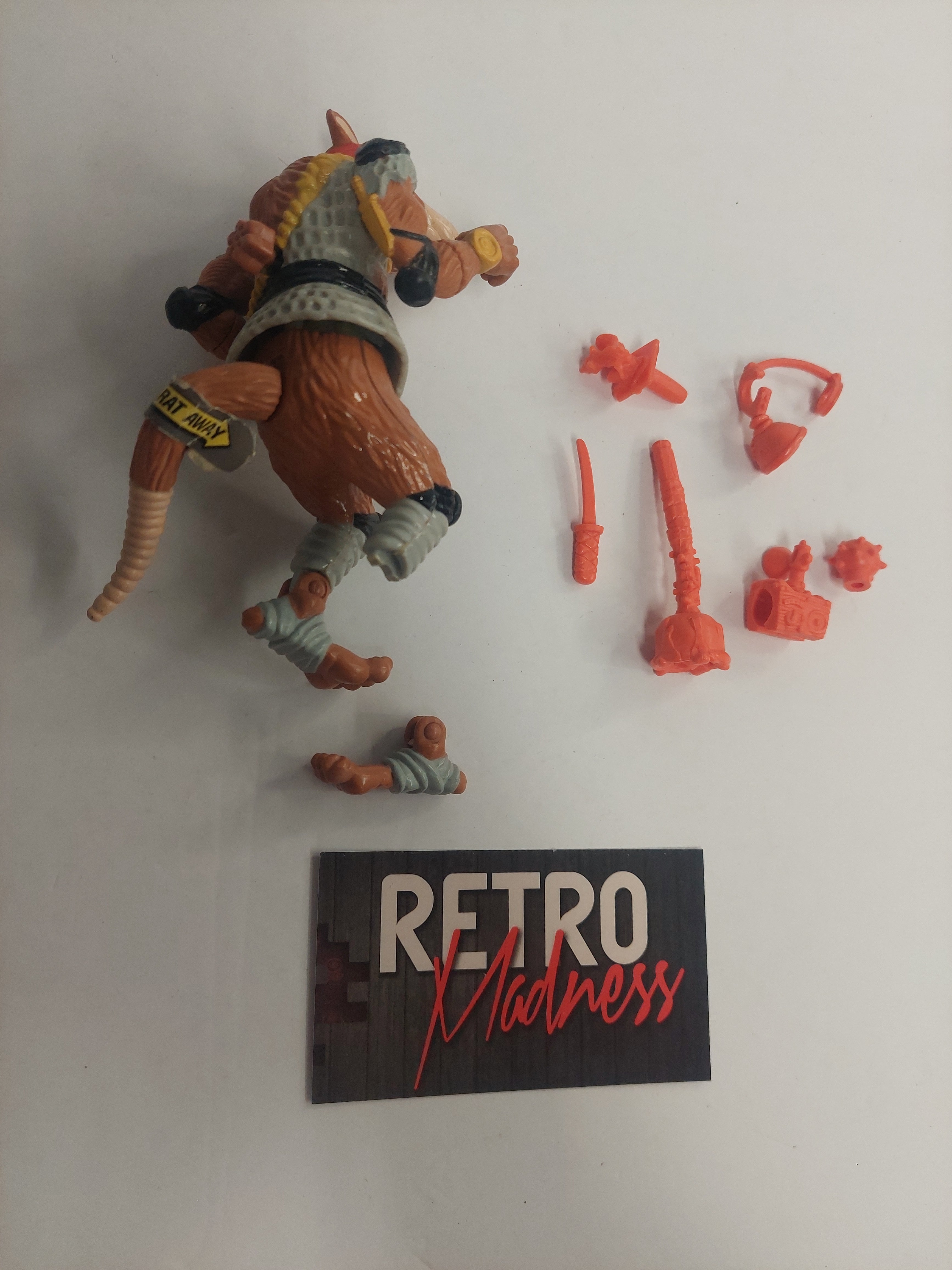Vintage Teenage Mutant Ninja Turtles TMNT Creepy Crawlin' Splinter Figure Broken Foot
