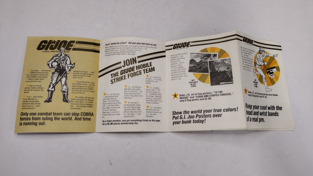 G.I. Joe 1984 Flag Points Mail In Order Form Insert Vintage Hasbro