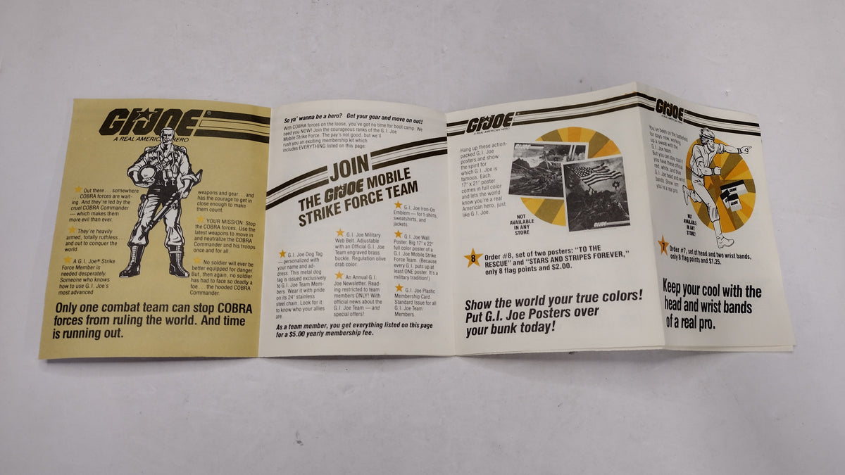 G.I. Joe 1984 Flag Points Mail In Order Form Insert Vintage Hasbro