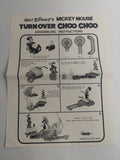 Vintage Walt Disney's Mickey Mouse Turnover Choo Choo Assembling Instructions