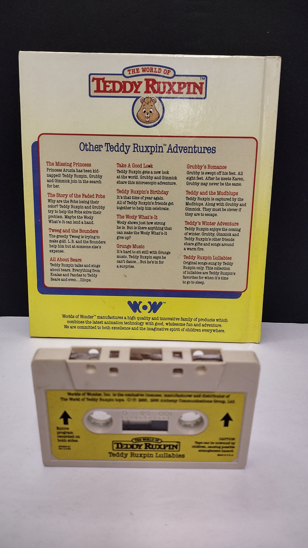 Vintage 1985 Teddy Ruxpin “Lullabies” Talking Book & Cassette Tape Set (Worlds of Wonder)